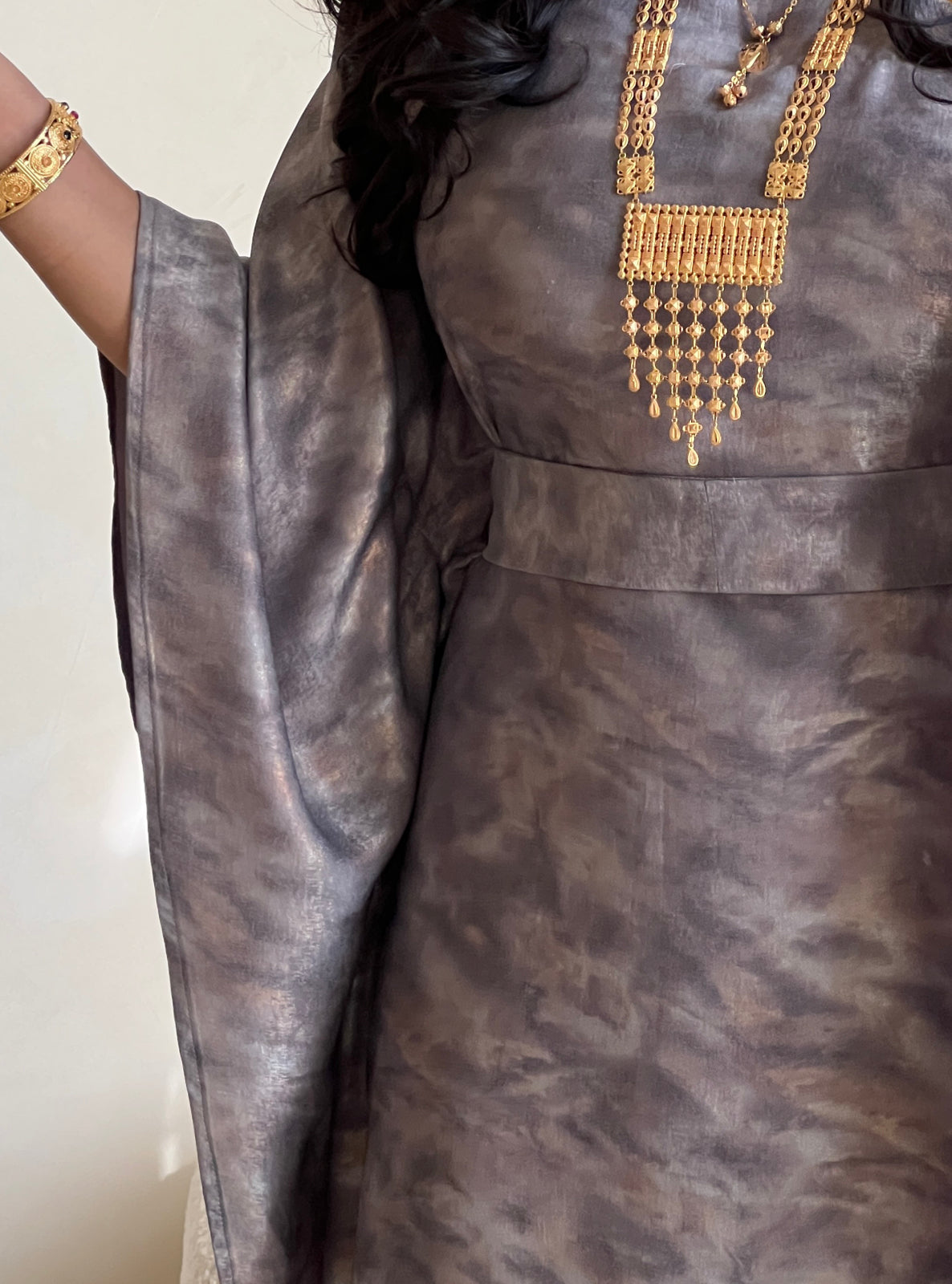 MEI515 - Grey Jalabiya with Belt