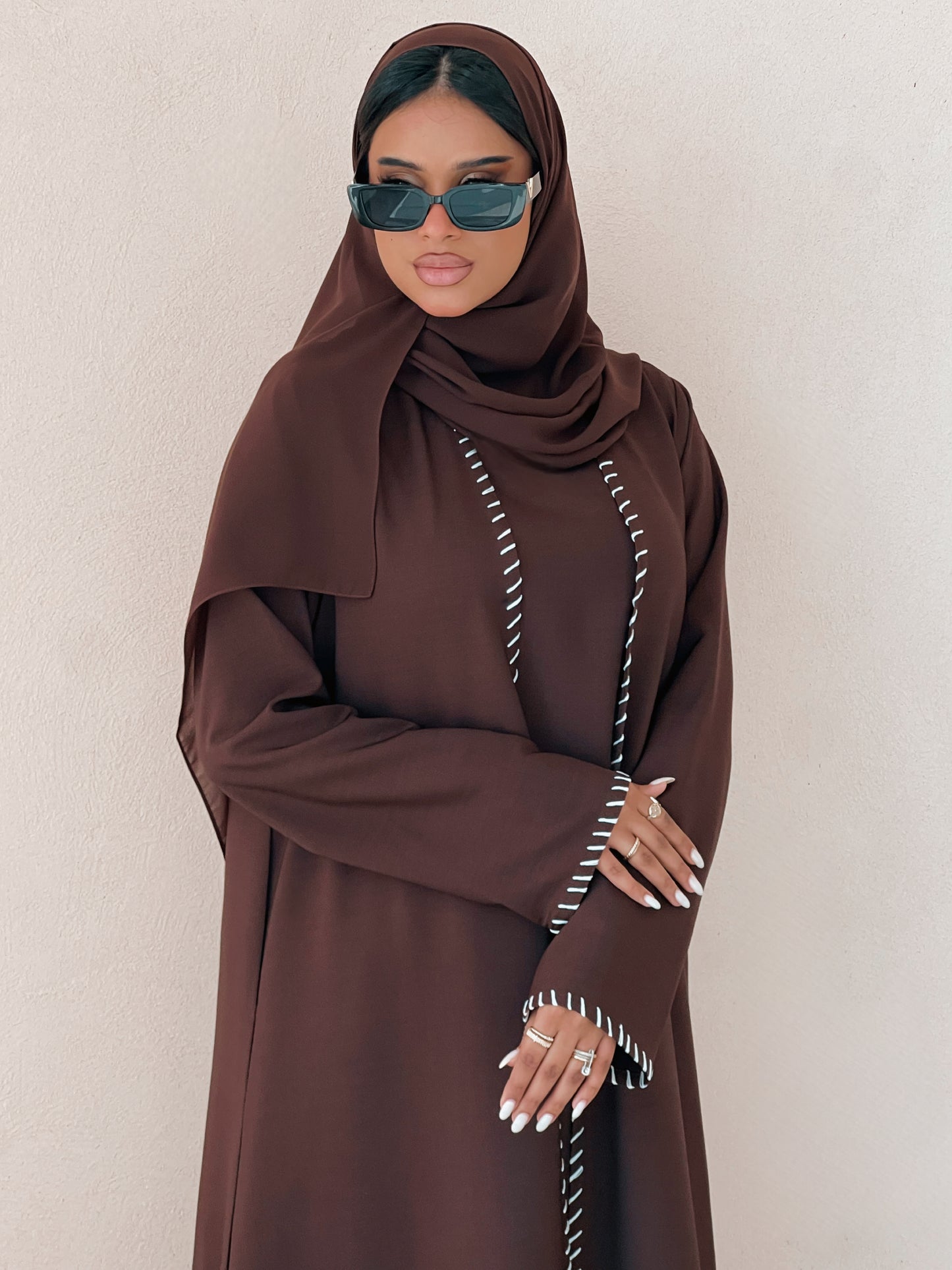 MEI637 - Brown Embroidered 3 Piece Set