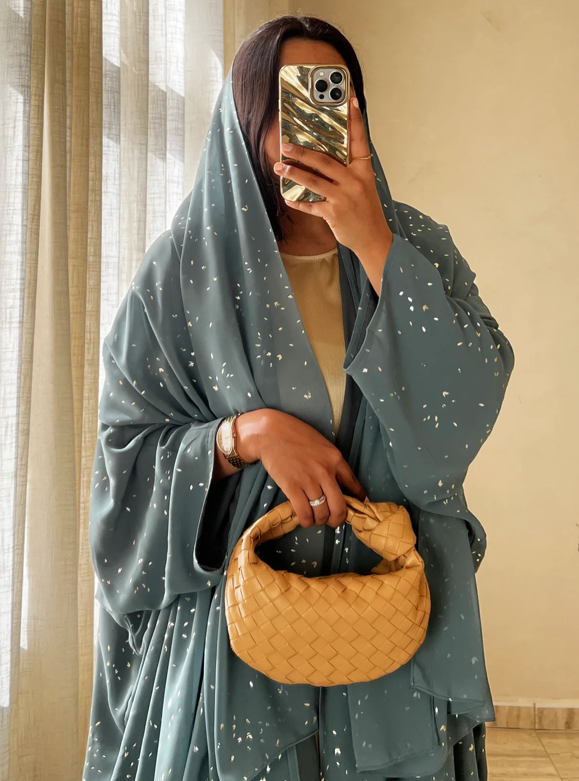 Stardust Abaya in Turquoise & Mini Labubu Abaya (DOLL NOT INCLUDED)