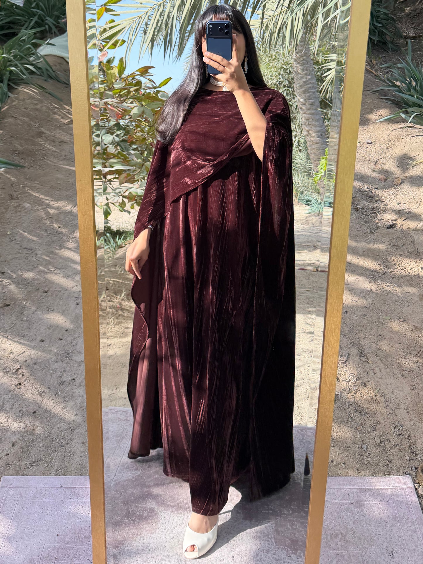 MEI676 - Lilah Velvet Dress in Brown