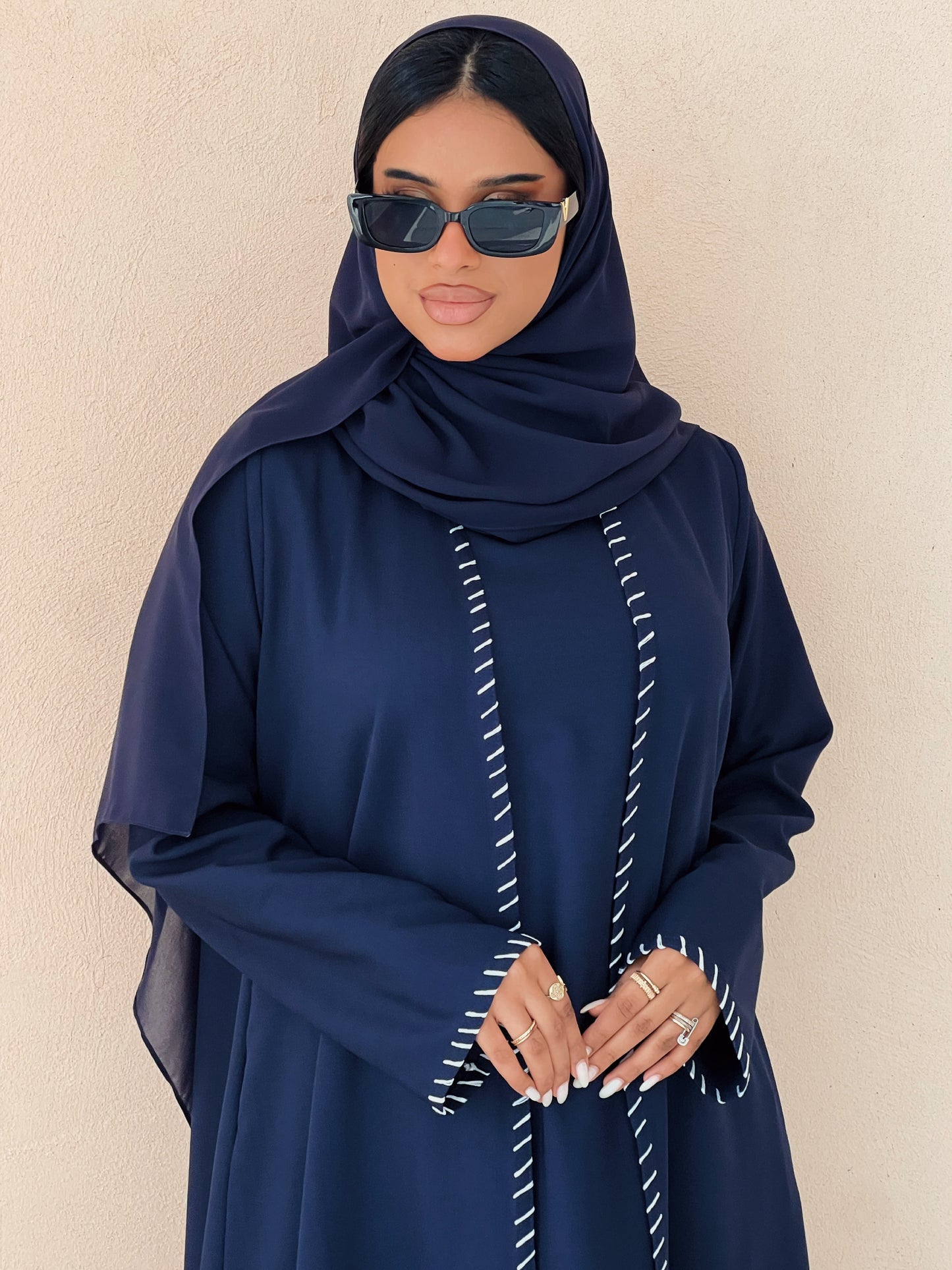 MEI634 - Navy Embroidered 3 Piece Set