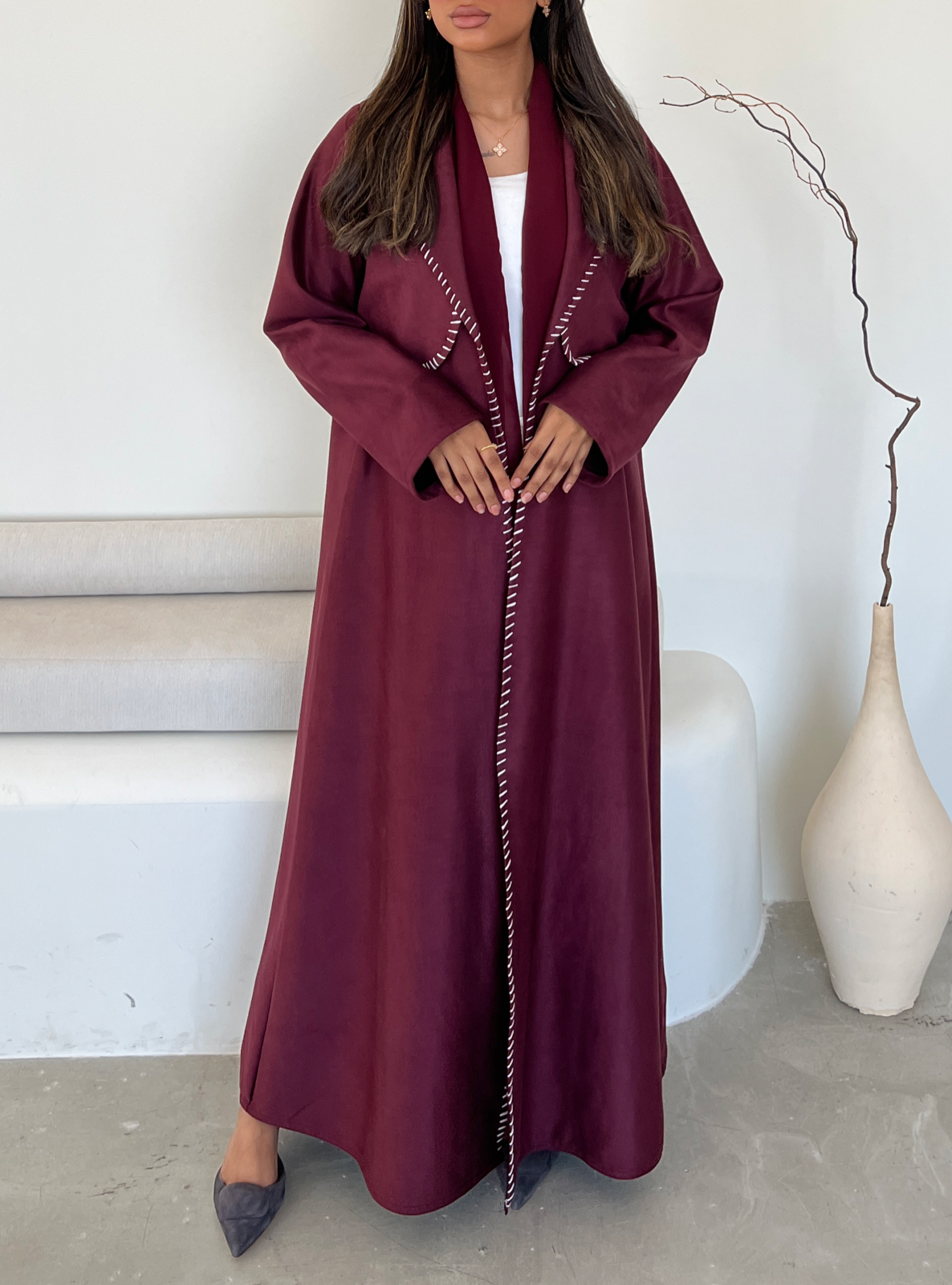 MEI471 - Chamois Trench Abaya