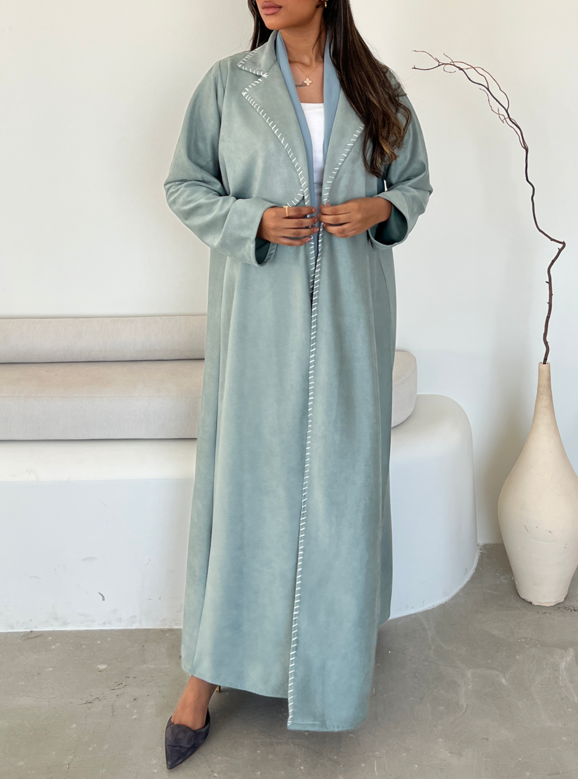 MEI473 - Chamois Trench Abaya