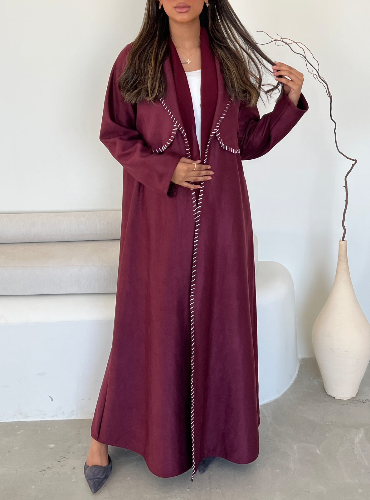 MEI471 - Chamois Trench Abaya