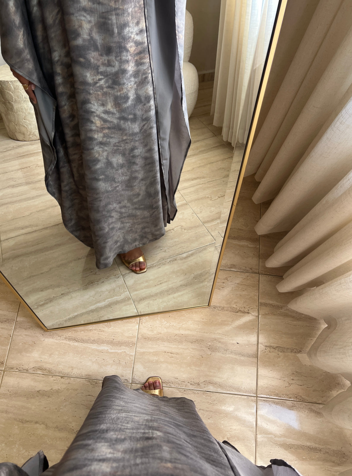 MEI515 - Grey Jalabiya with Belt
