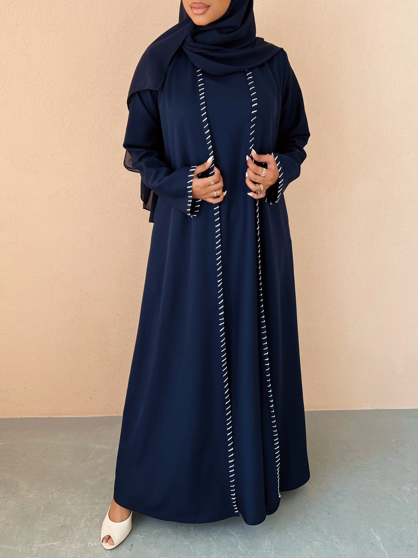 MEI634 - Navy Embroidered 3 Piece Set