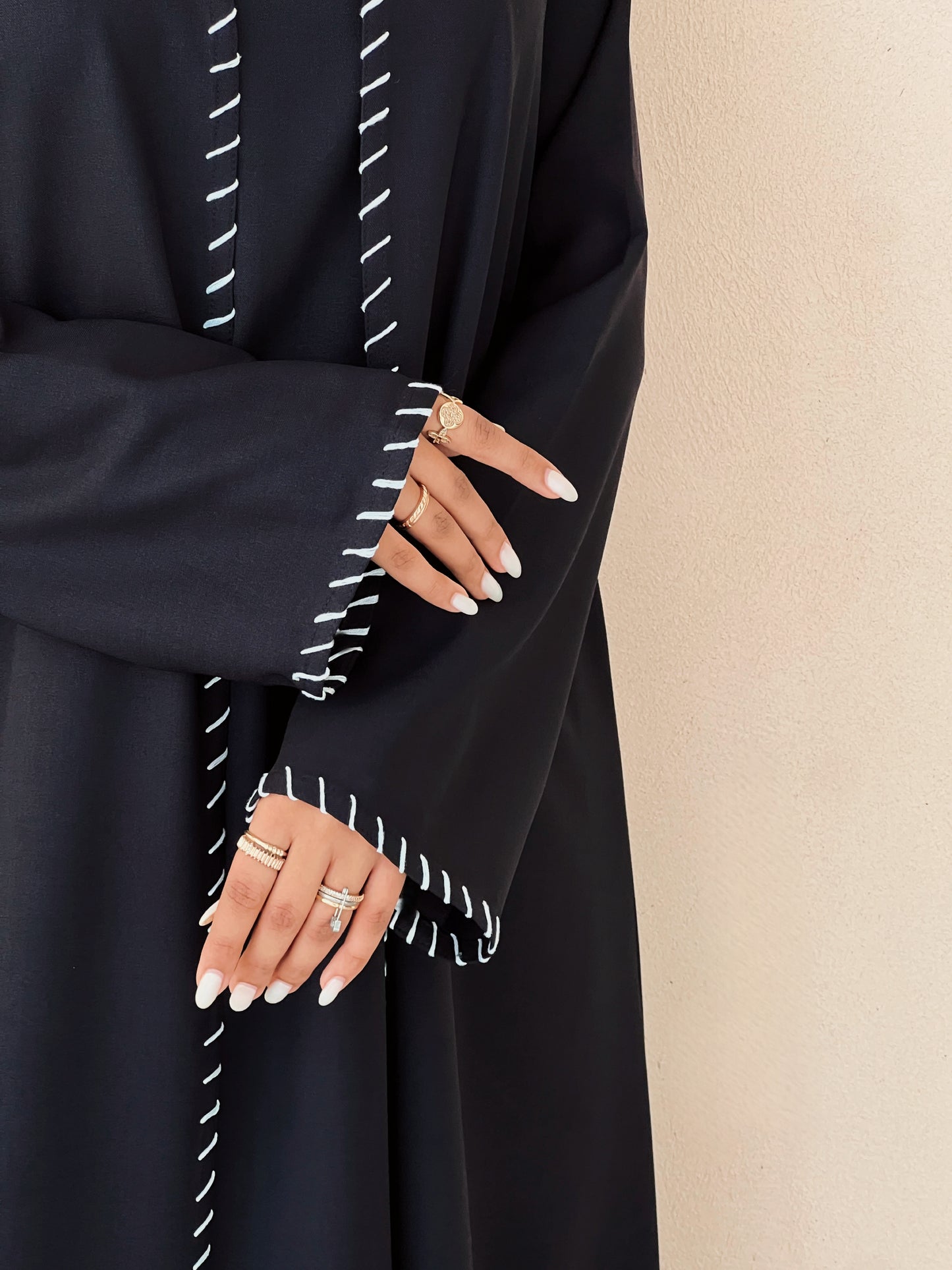 MEI638 - Black Embroidered 3 Piece Set