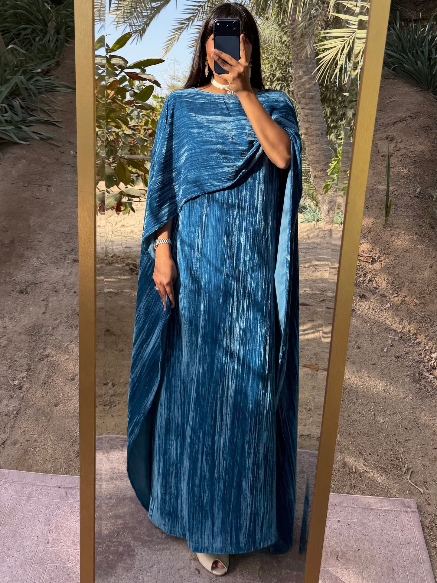 MEI683 - Lilah Velvet Dress in Blue
