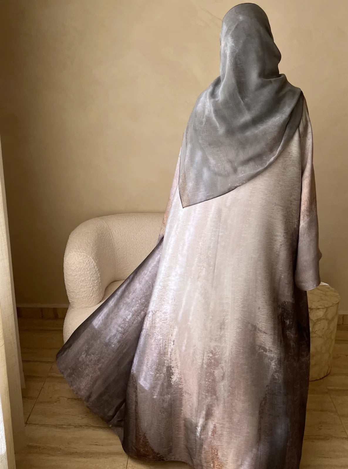 Ores Abaya in Grey & Mini Labubu Abaya (DOLL NOT INCLUDED)