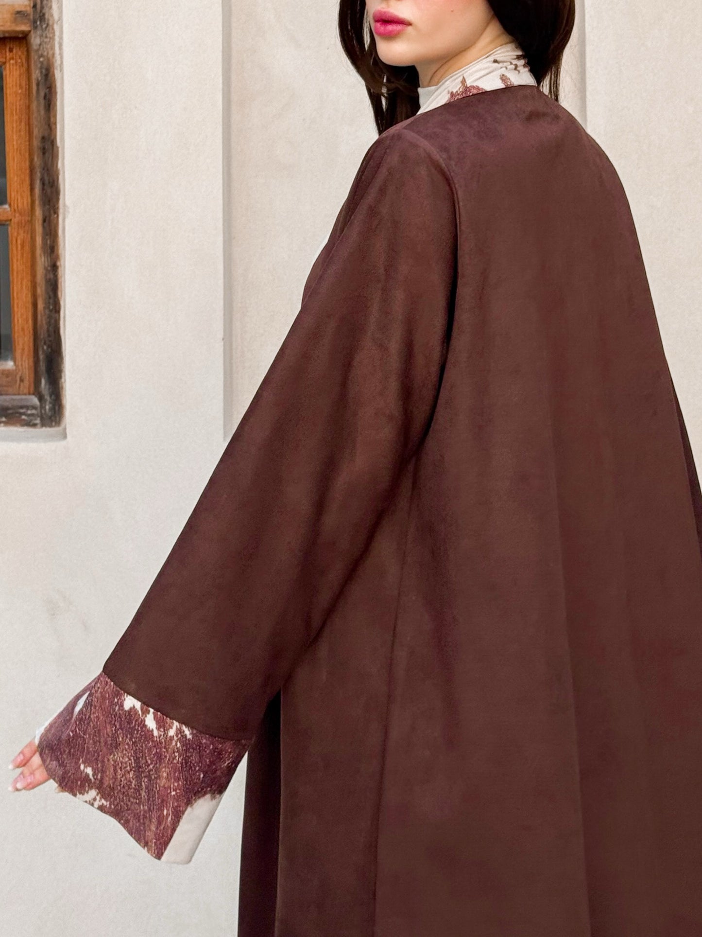 MEI655 - Terra Cascade Abaya in Brown