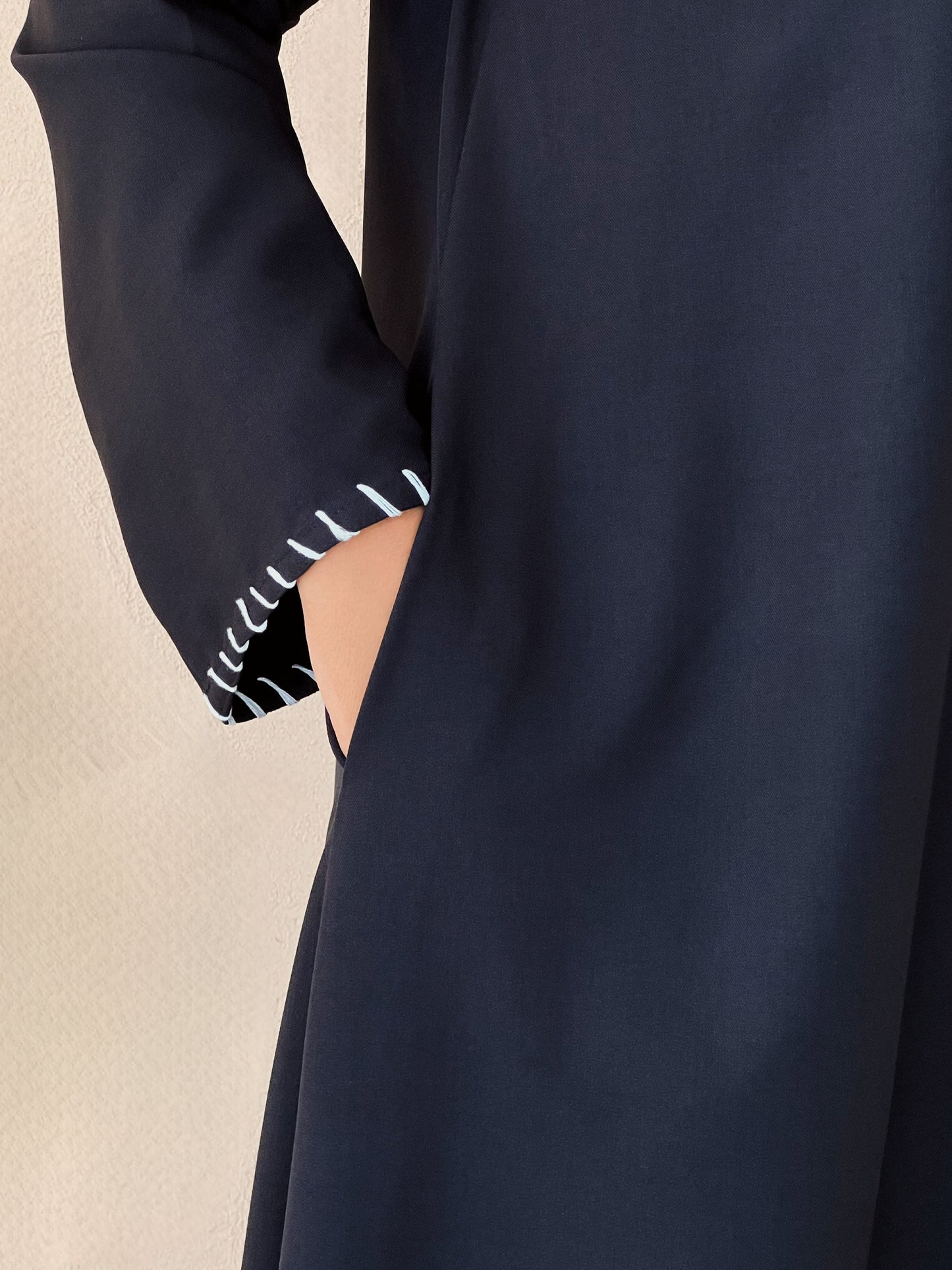 MEI638 - Black Embroidered 3 Piece Set