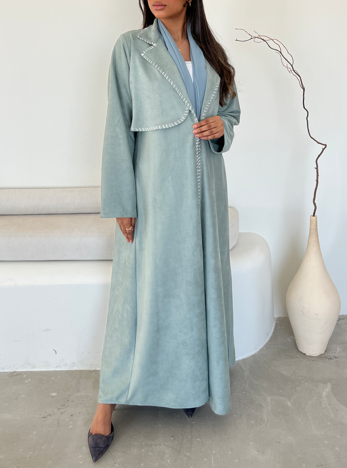 MEI473 - Chamois Trench Abaya