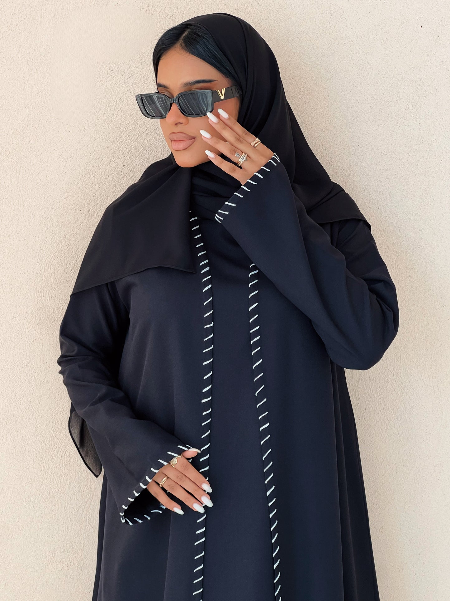MEI638 - Black Embroidered 3 Piece Set