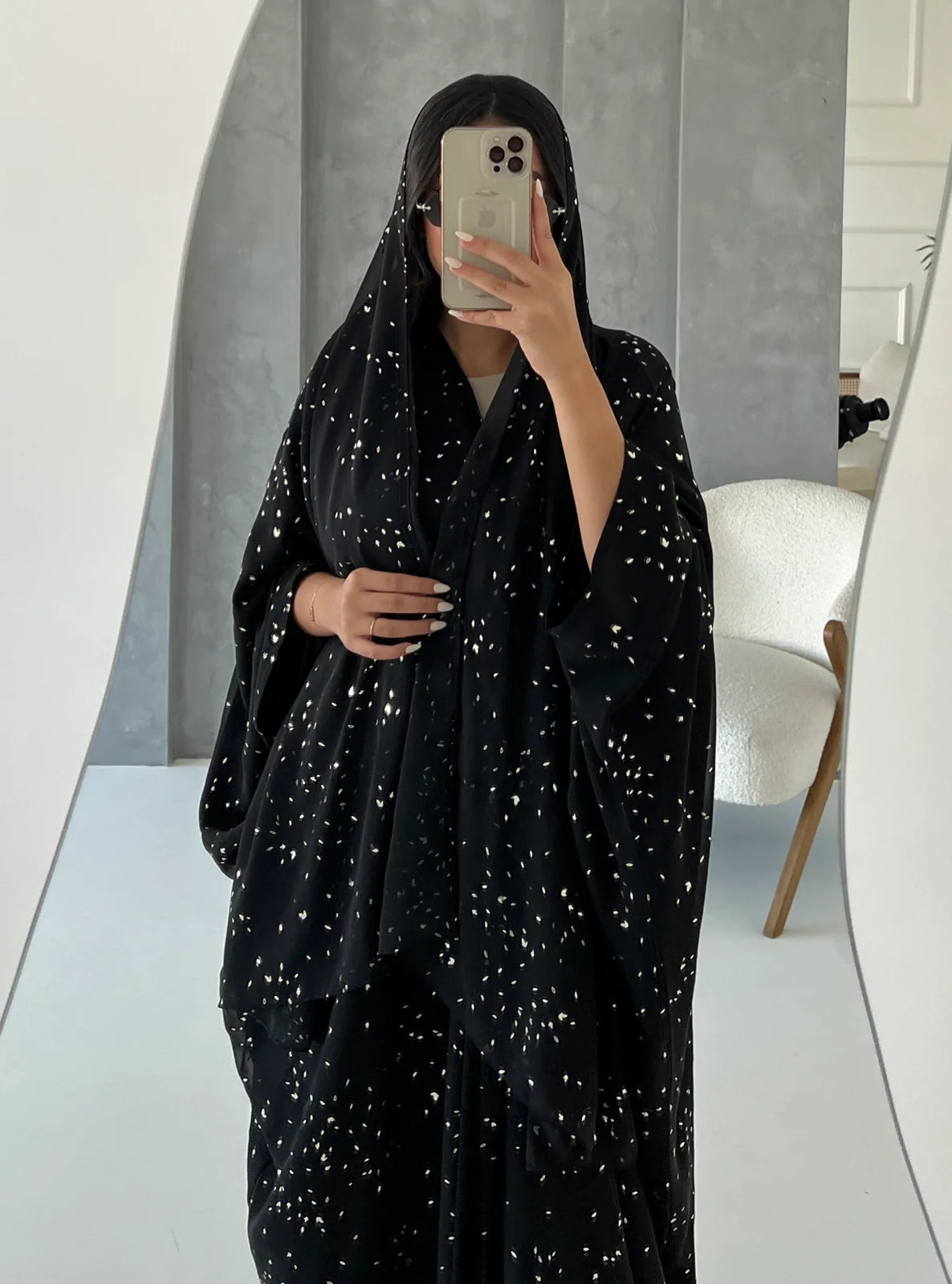 Stardust Abaya in Black & Mini Labubu Abaya (DOLL NOT INCLUDED)
