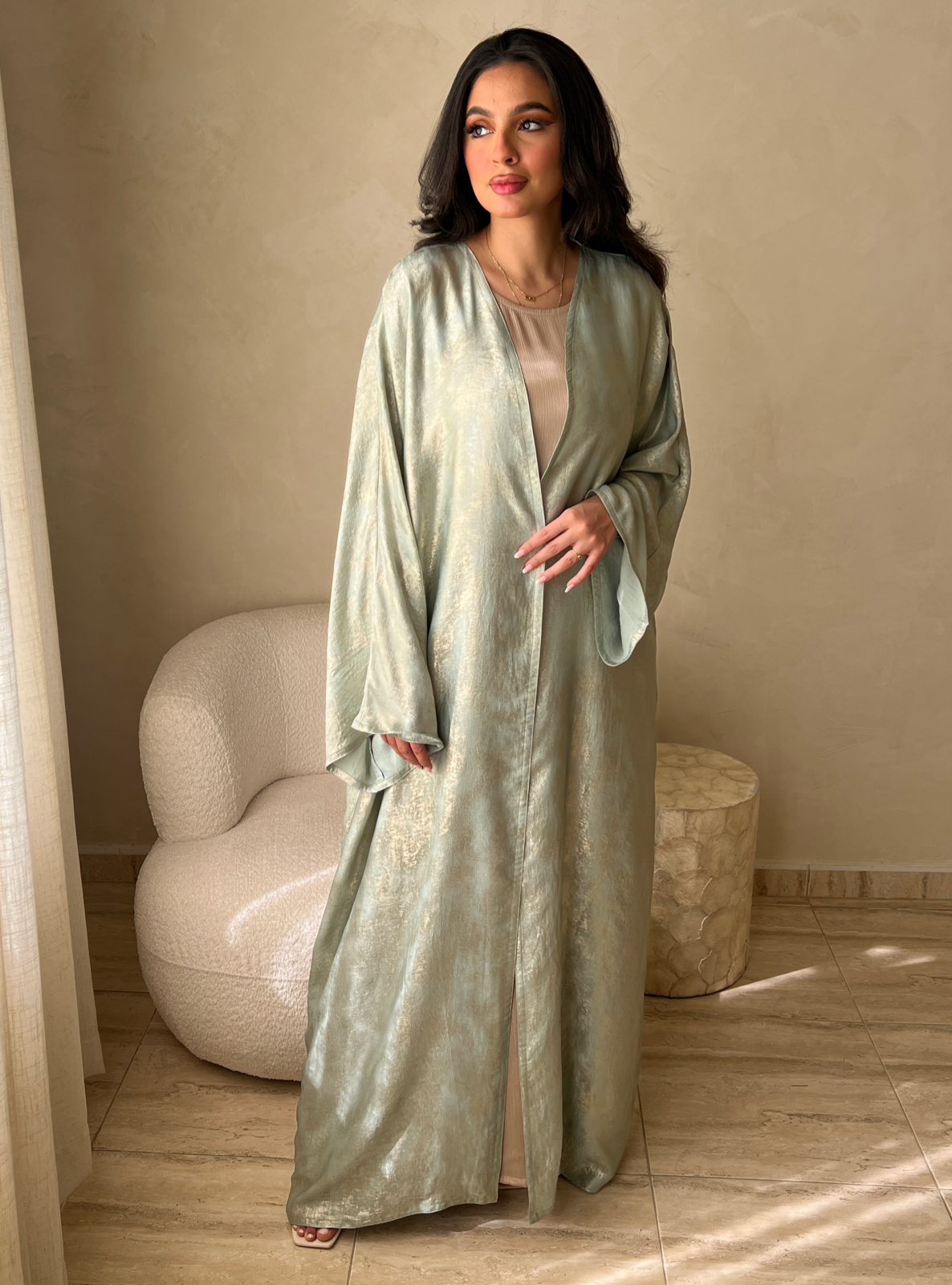 MEI409 - Abaya & Dress Set with Scarf