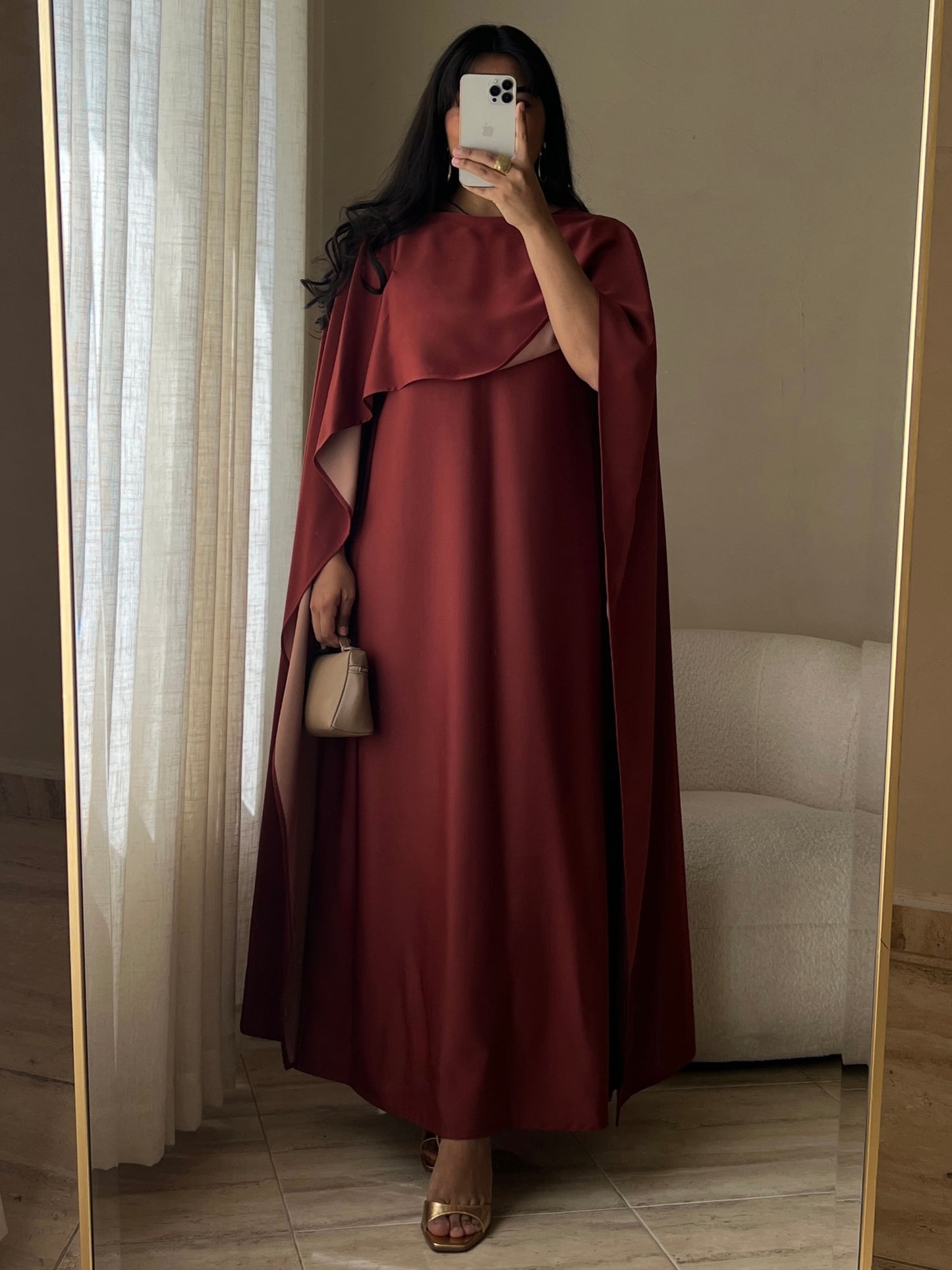 MEI667 - Lilah Dress in Terracota/Nude Dual Tone