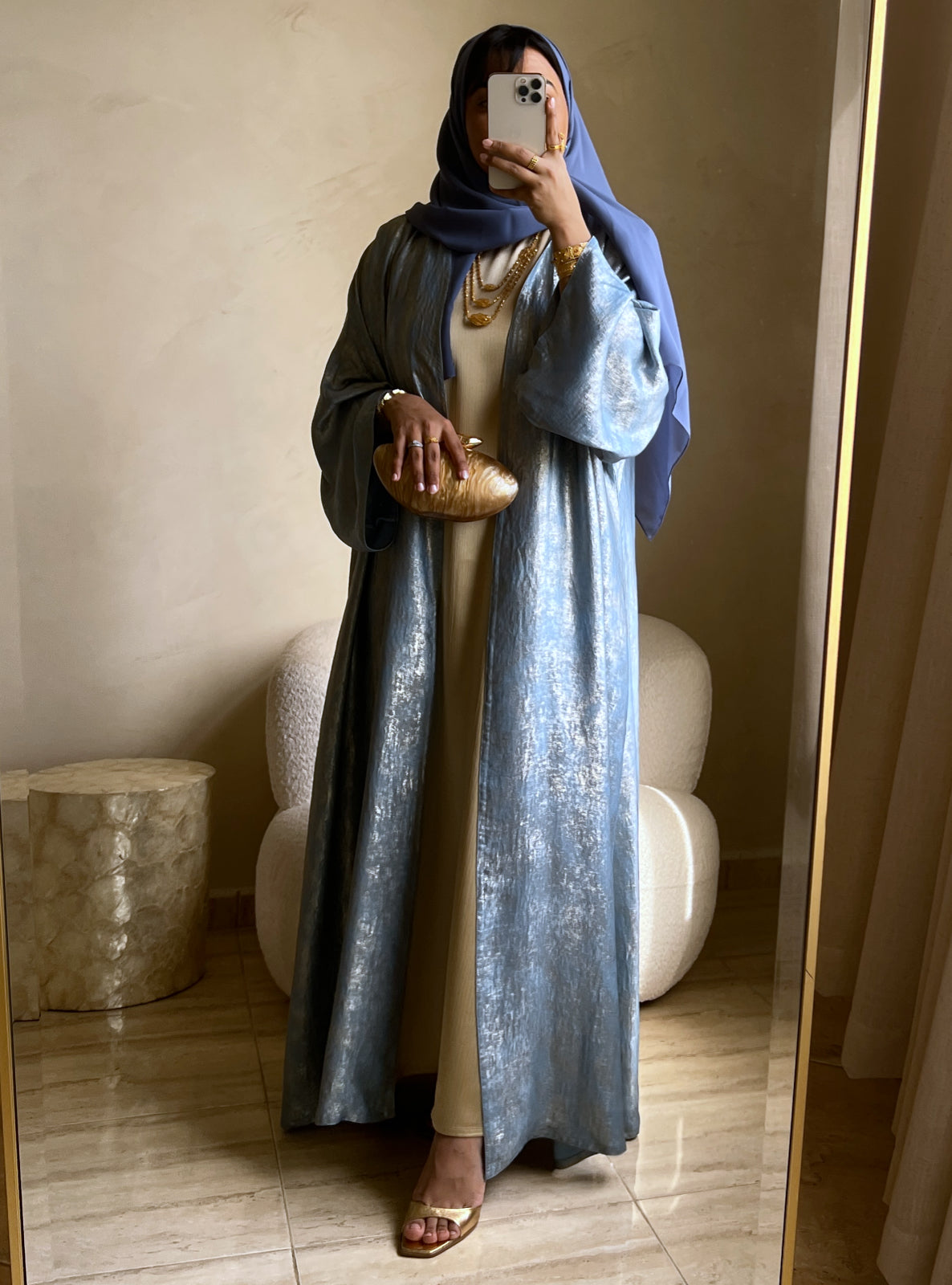MEI410 - Abaya & Dress Set with Scarf
