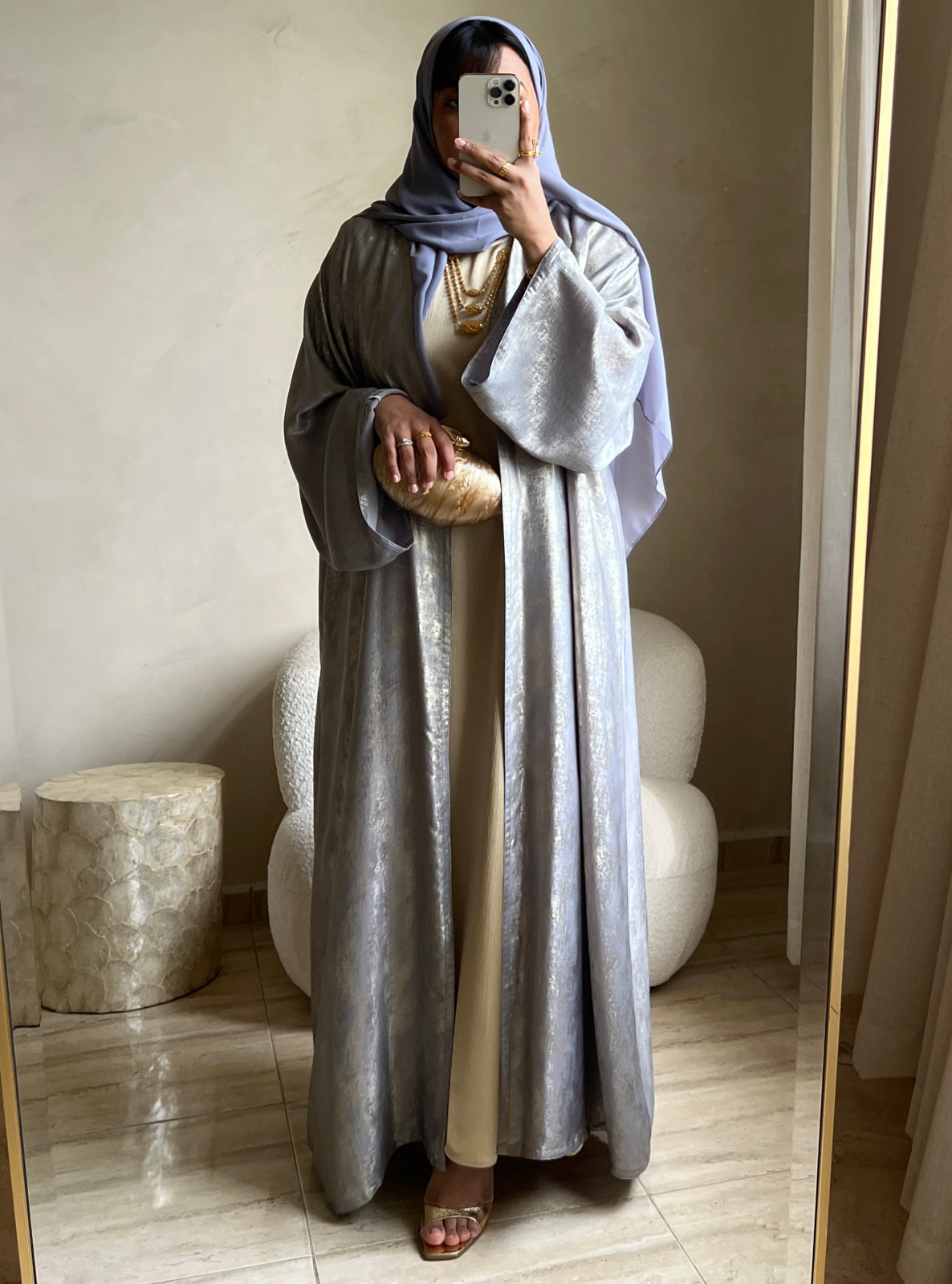 MEI411 - Abaya & Dress Set with Scarf