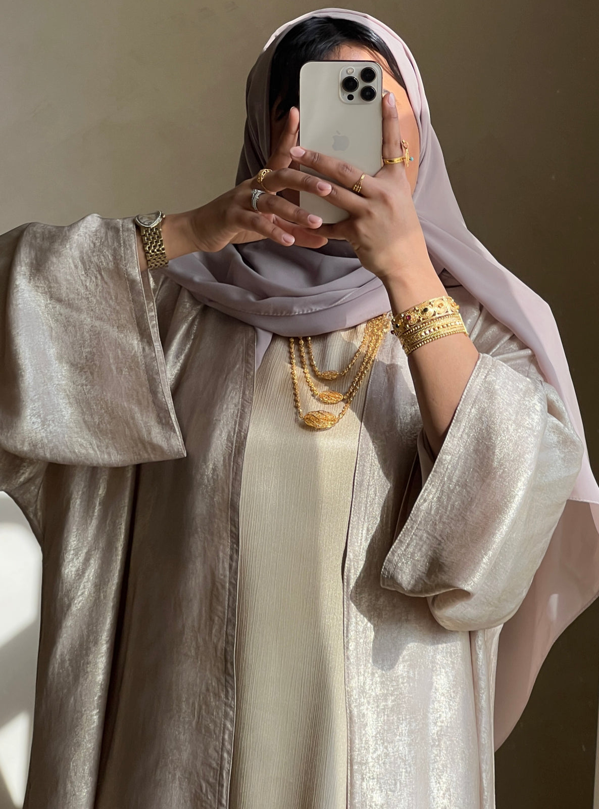 MEI412 - Abaya & Dress Set with Scarf