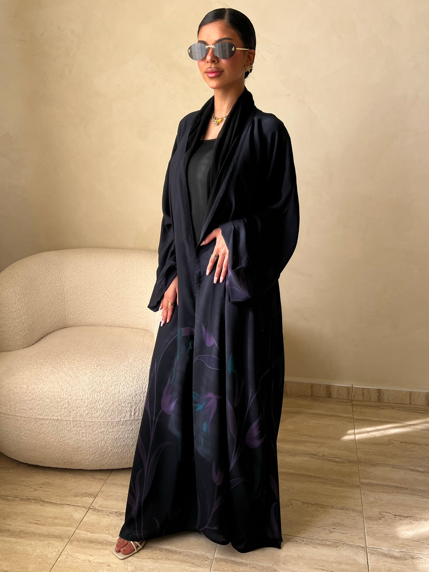 MEI595 - Midnight Bloom Abaya