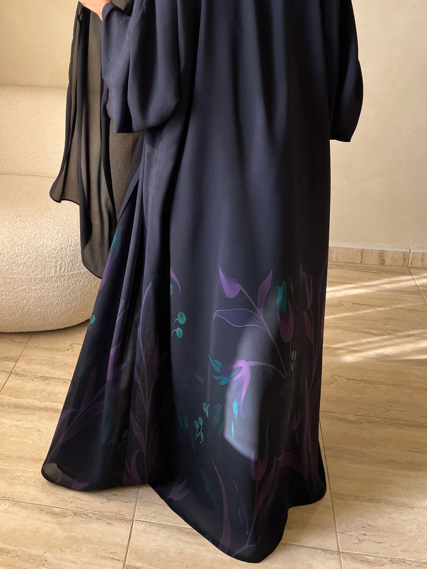 MEI595 - Midnight Bloom Abaya