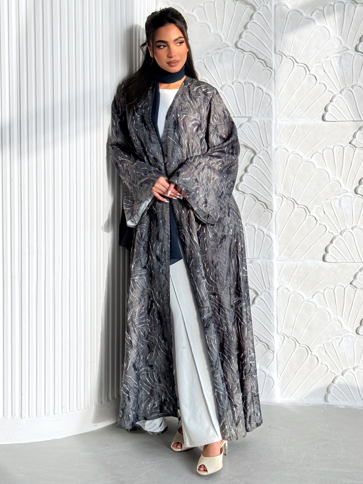 MEI603 - Etherea Abaya in Obsidian Charcoal