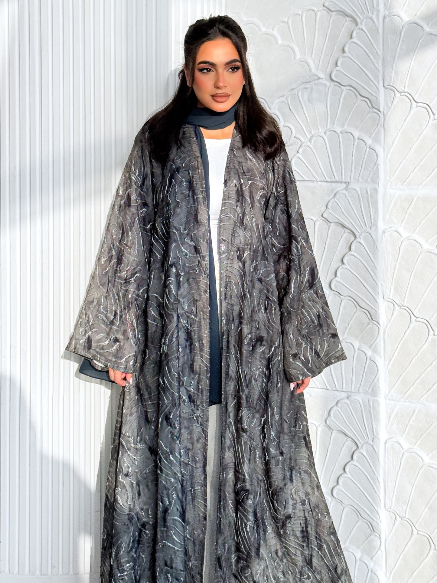 MEI603 - Etherea Abaya in Obsidian Charcoal