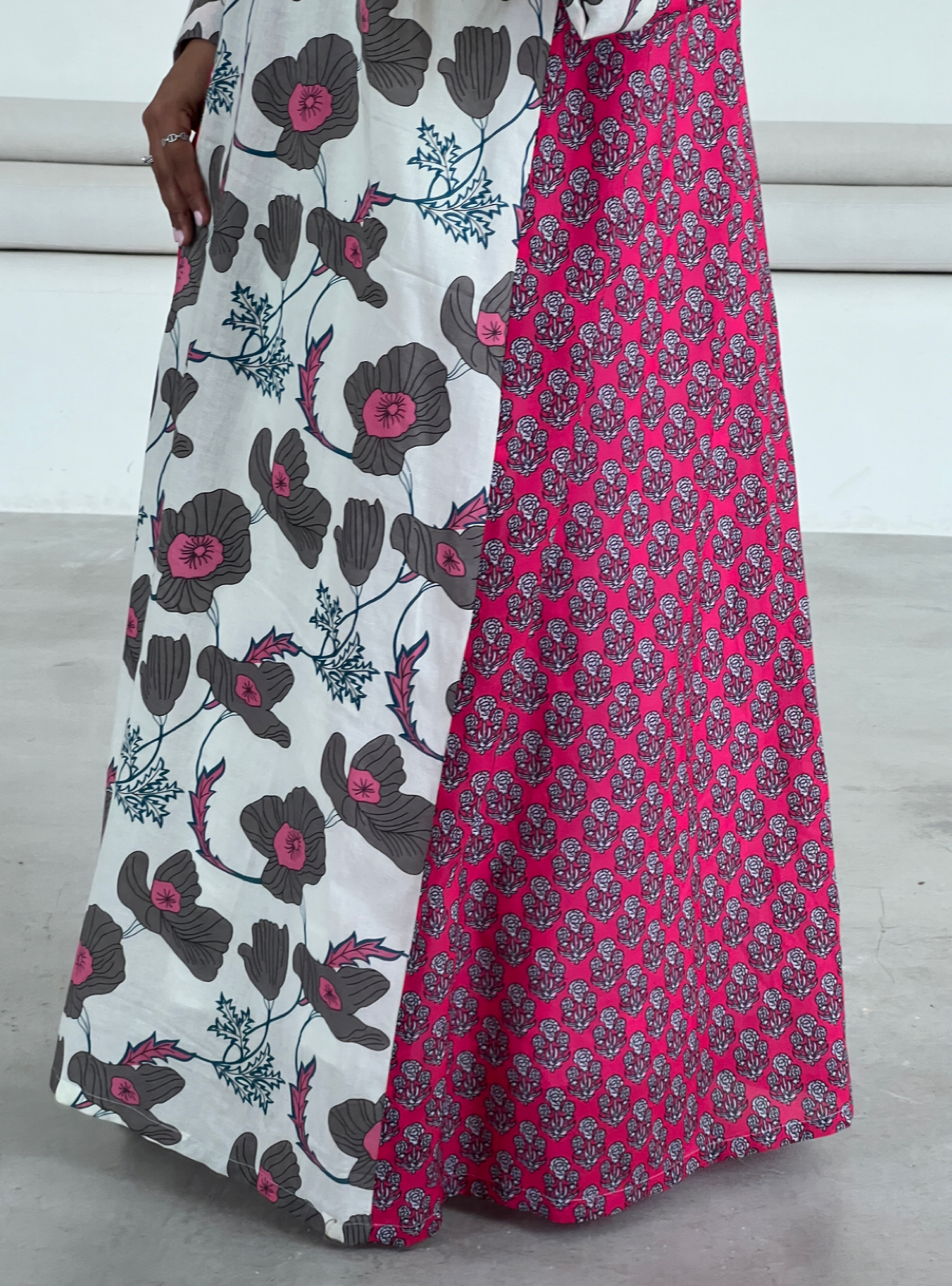 MEI562 - Printed Cotton Abaya with Matching Headscarf