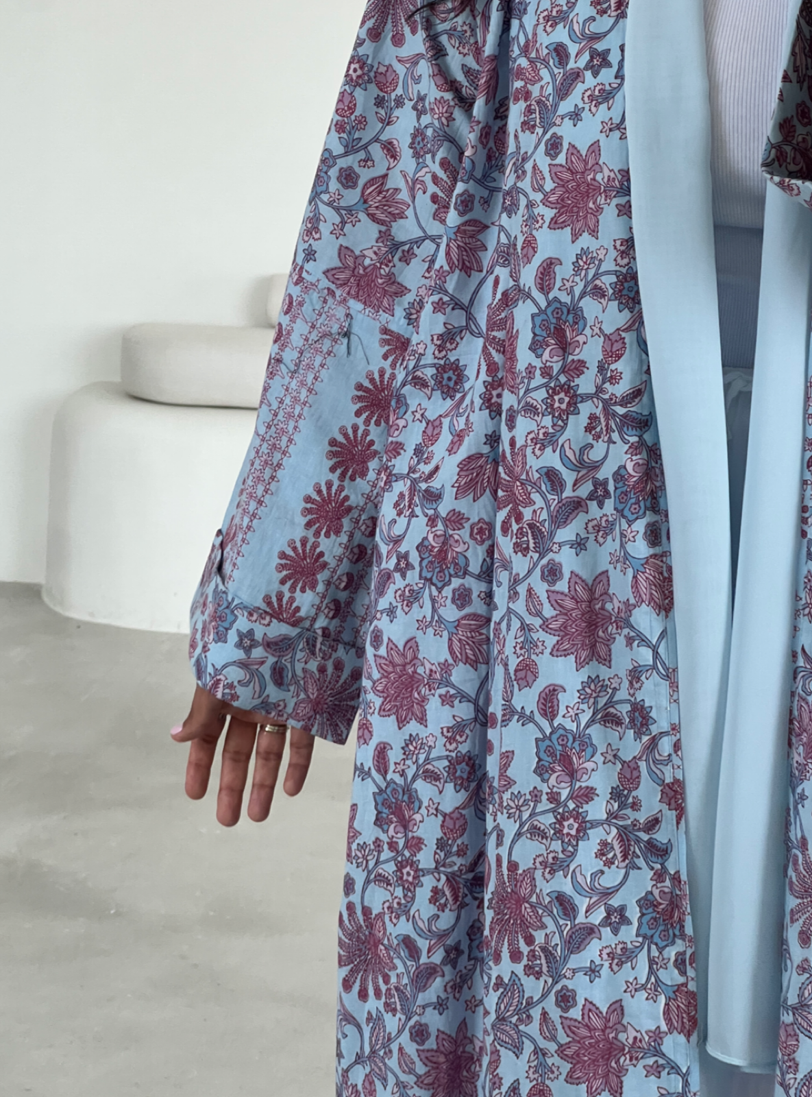 MEI563 - Printed Cotton Abaya with Matching Headscarf