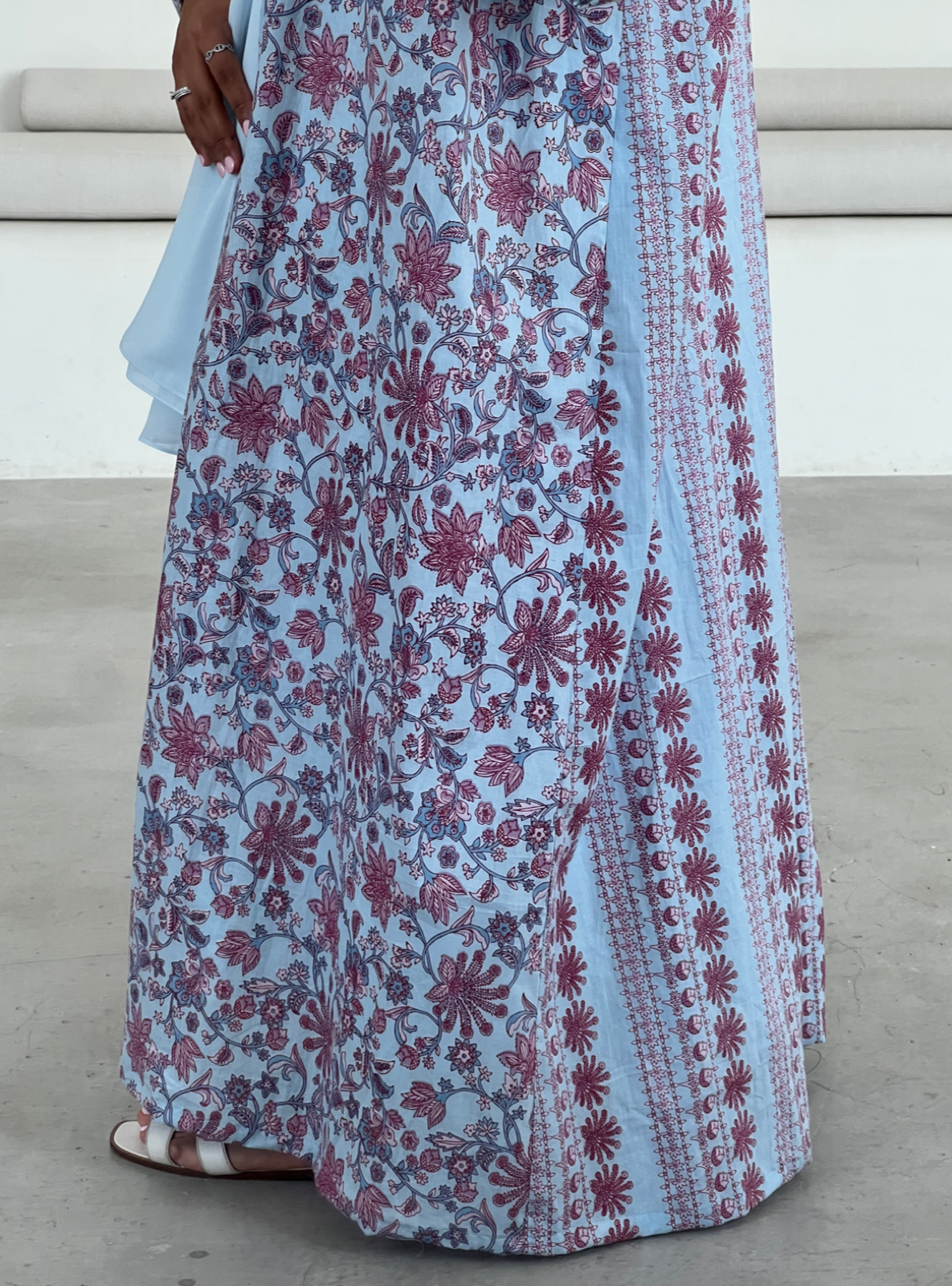 MEI563 - Printed Cotton Abaya with Matching Headscarf