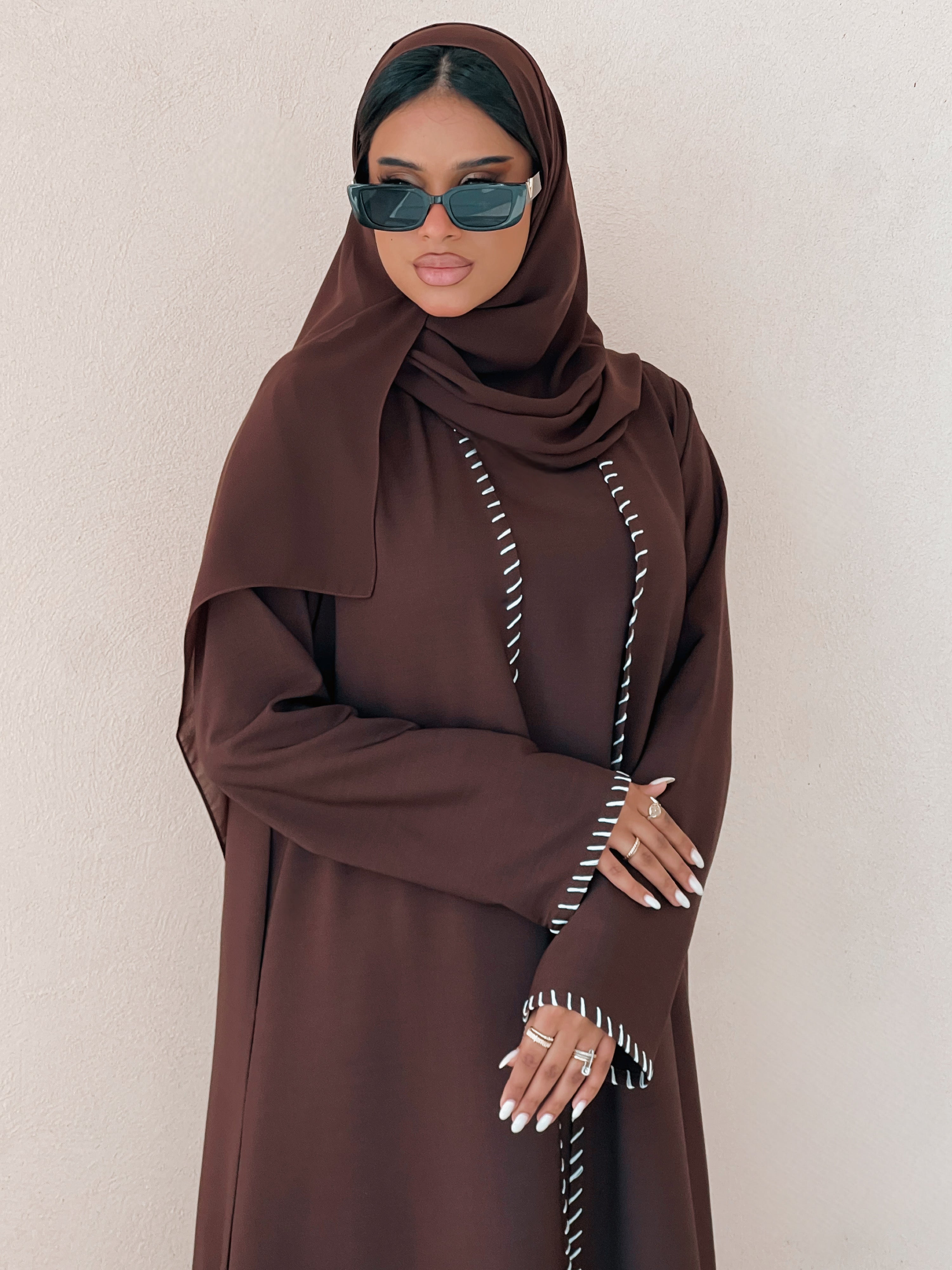 MEI637 - Brown Embroidered 3 Piece Set