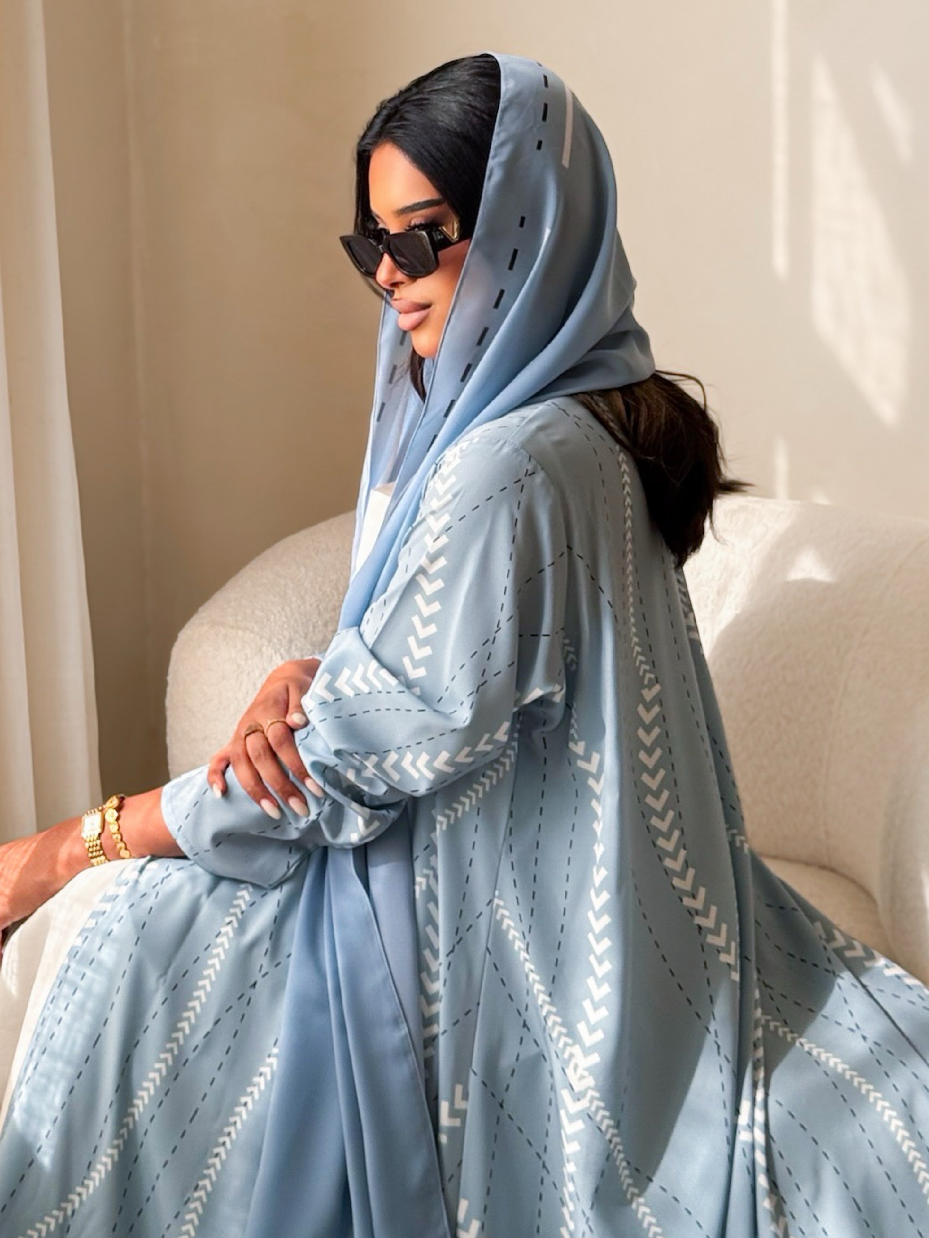 MEI639 - Linea Abaya in Light Blue