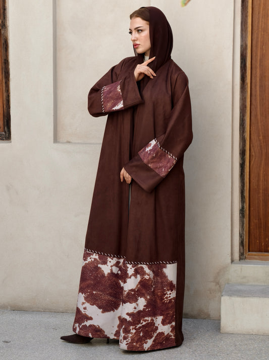 MEI652 - Terra Edge Abaya in Brown