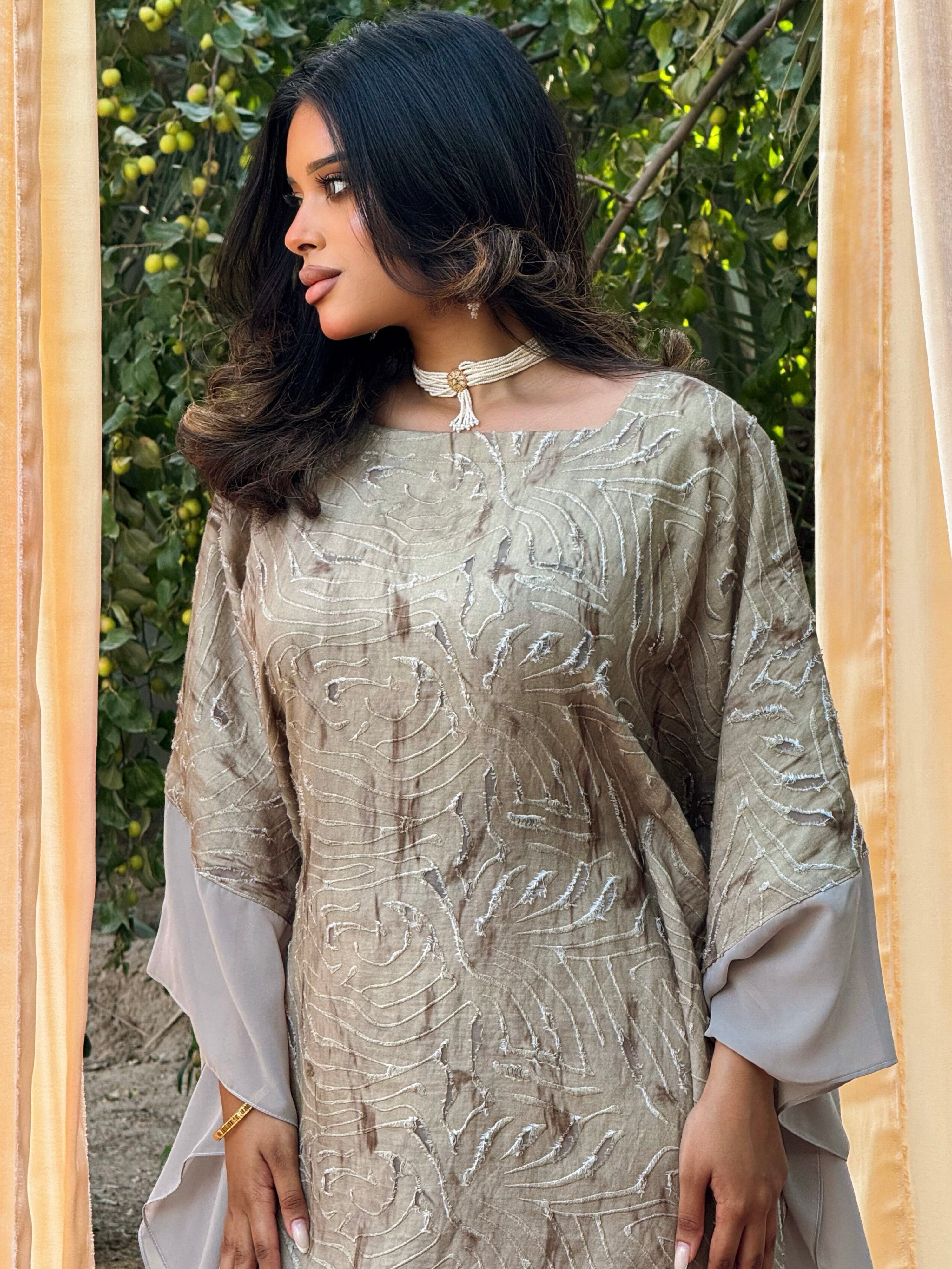 MEI699 - Etherea Jalabiya in Sahara Taupe