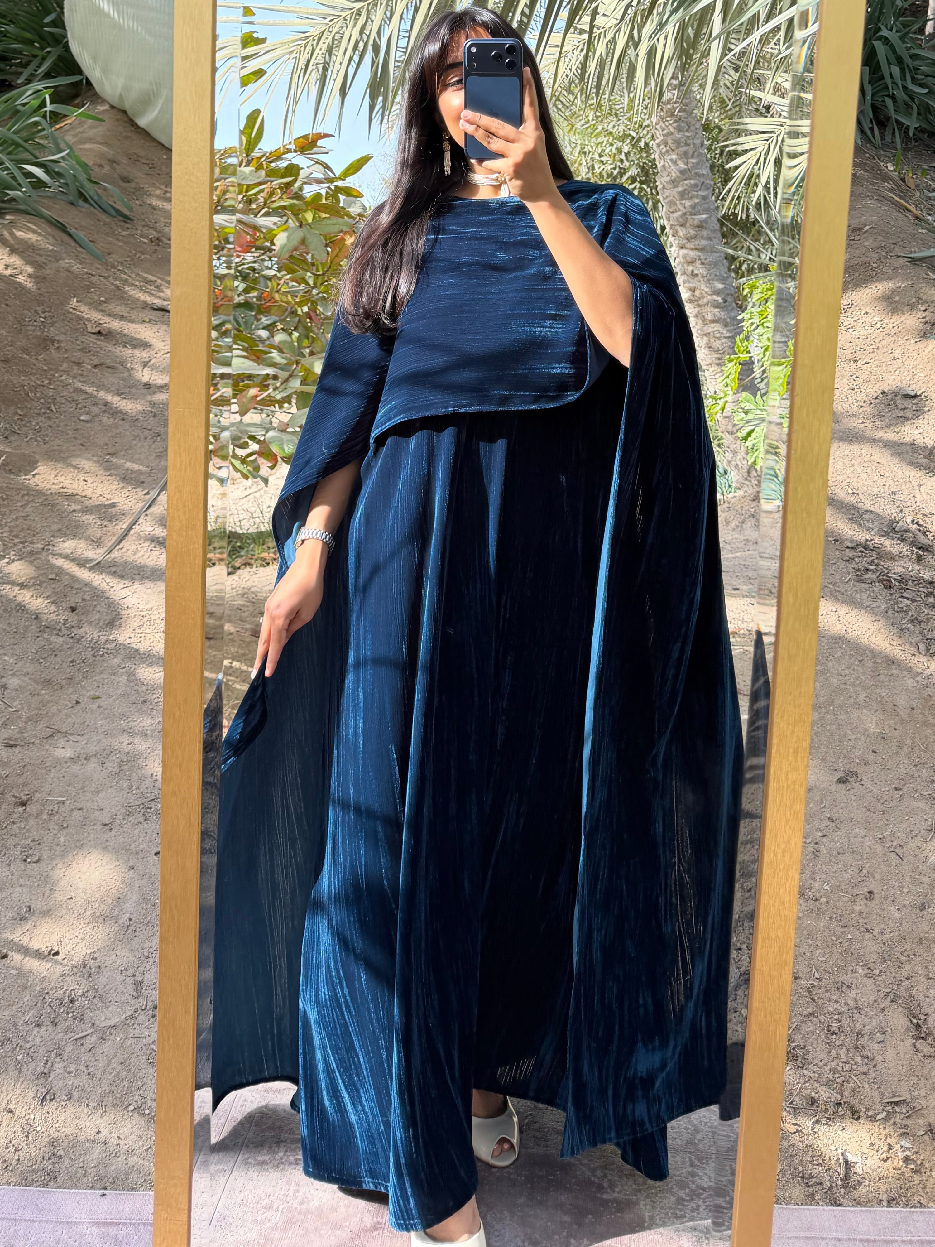 MEI679 - Lilah Velvet Dress in Deep Teal