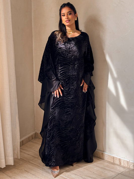 MEI700 - Black Velvet Jalabiya