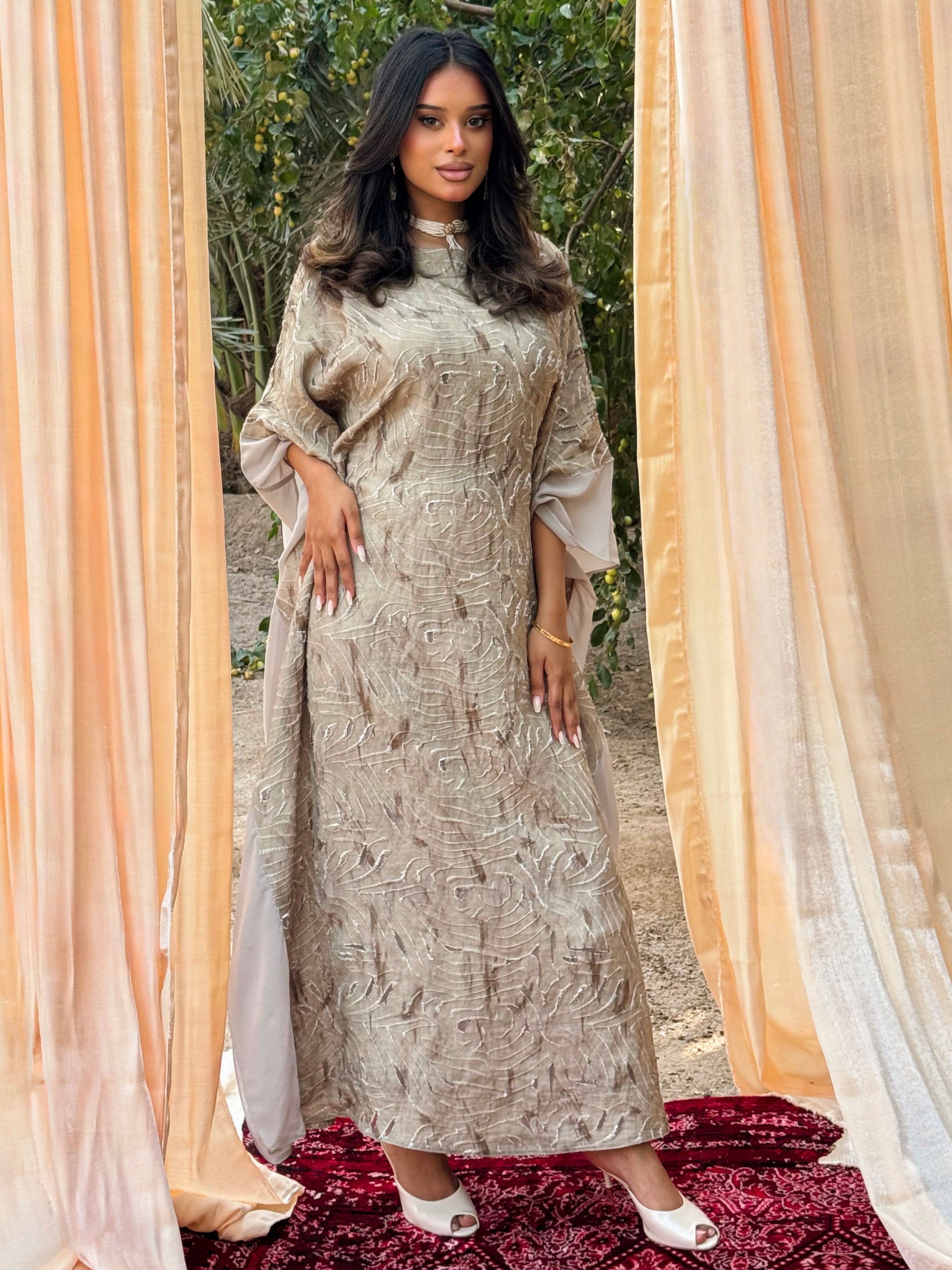 MEI699 - Etherea Jalabiya in Sahara Taupe