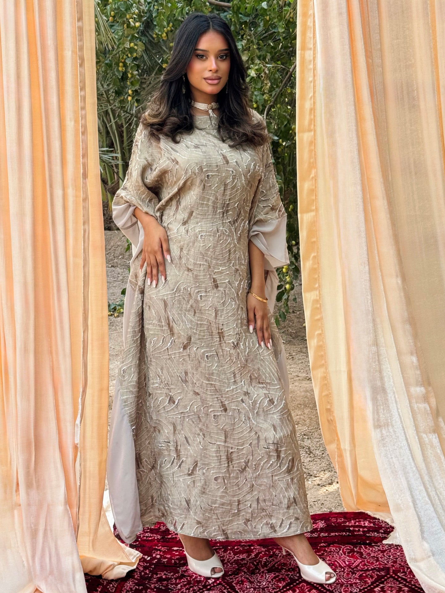 MEI699 - Etherea Jalabiya in Sahara Taupe