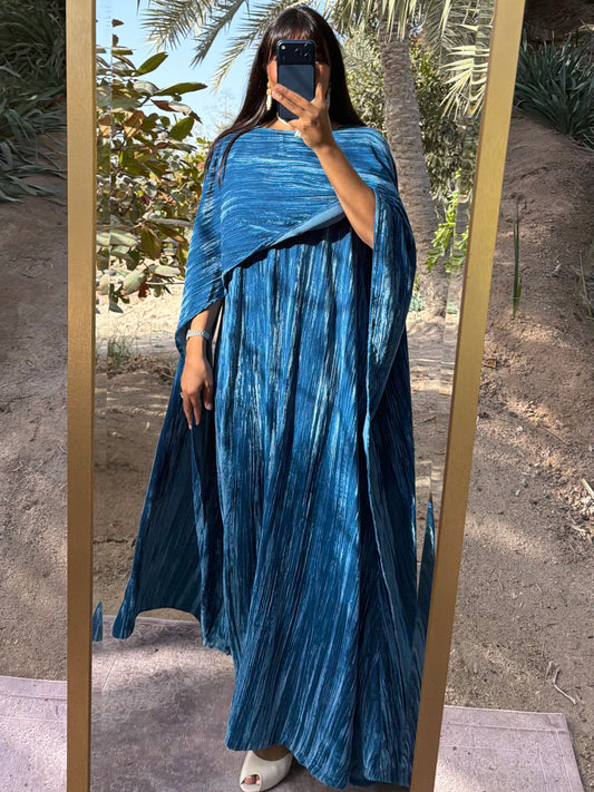 MEI683 - Lilah Velvet Dress in Blue