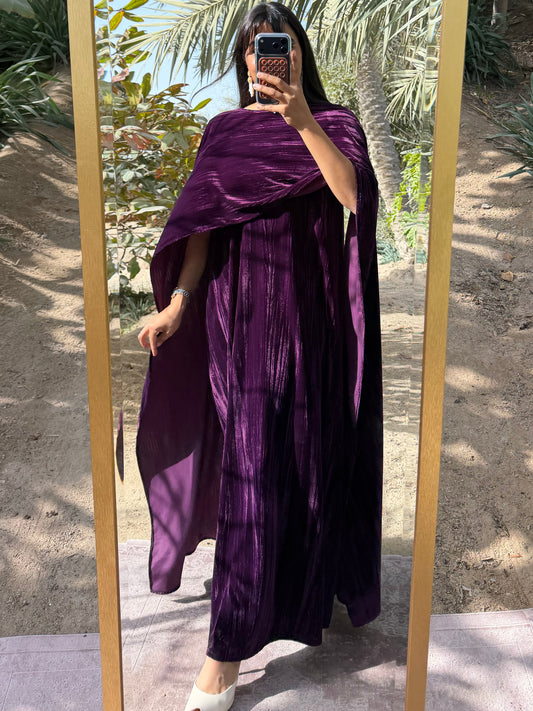 MEI680 - Lilah Velvet Dress in Dark Purple