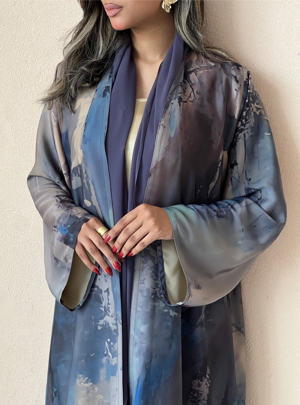 MEI530 - Aurora Abaya in Stormy Blue