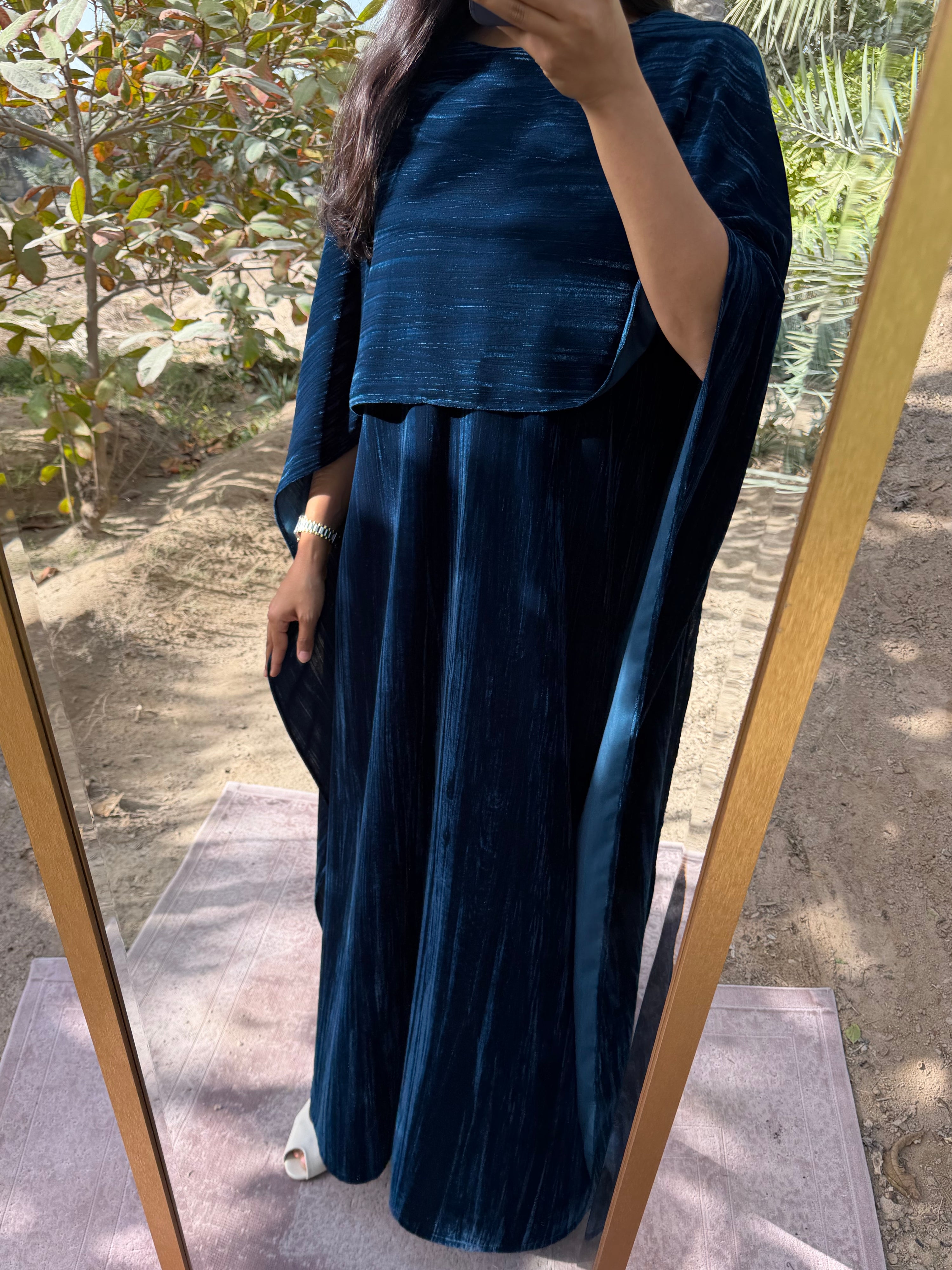 MEI679 - Lilah Velvet Dress in Deep Teal