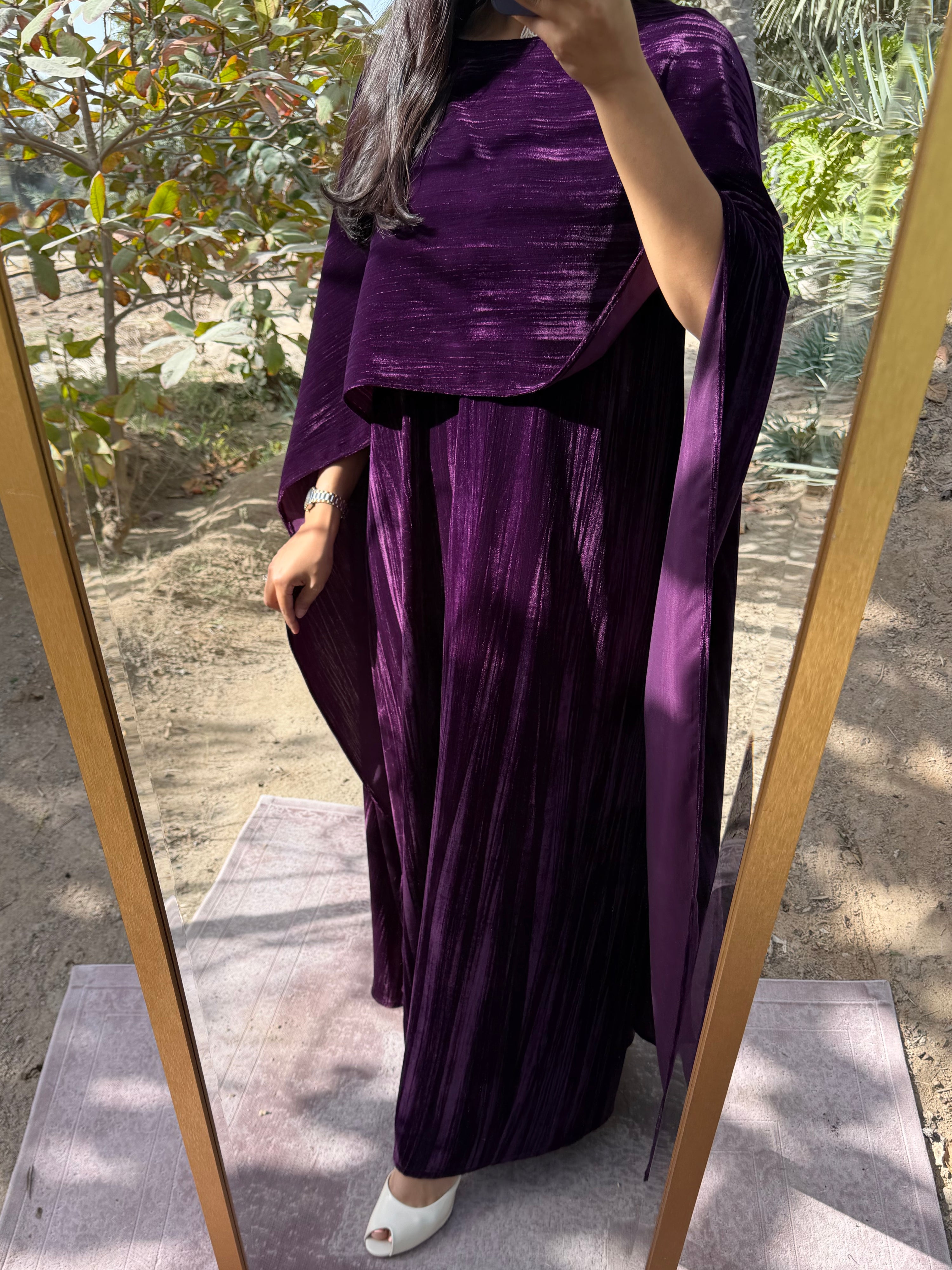 MEI680 - Lilah Velvet Dress in Dark Purple