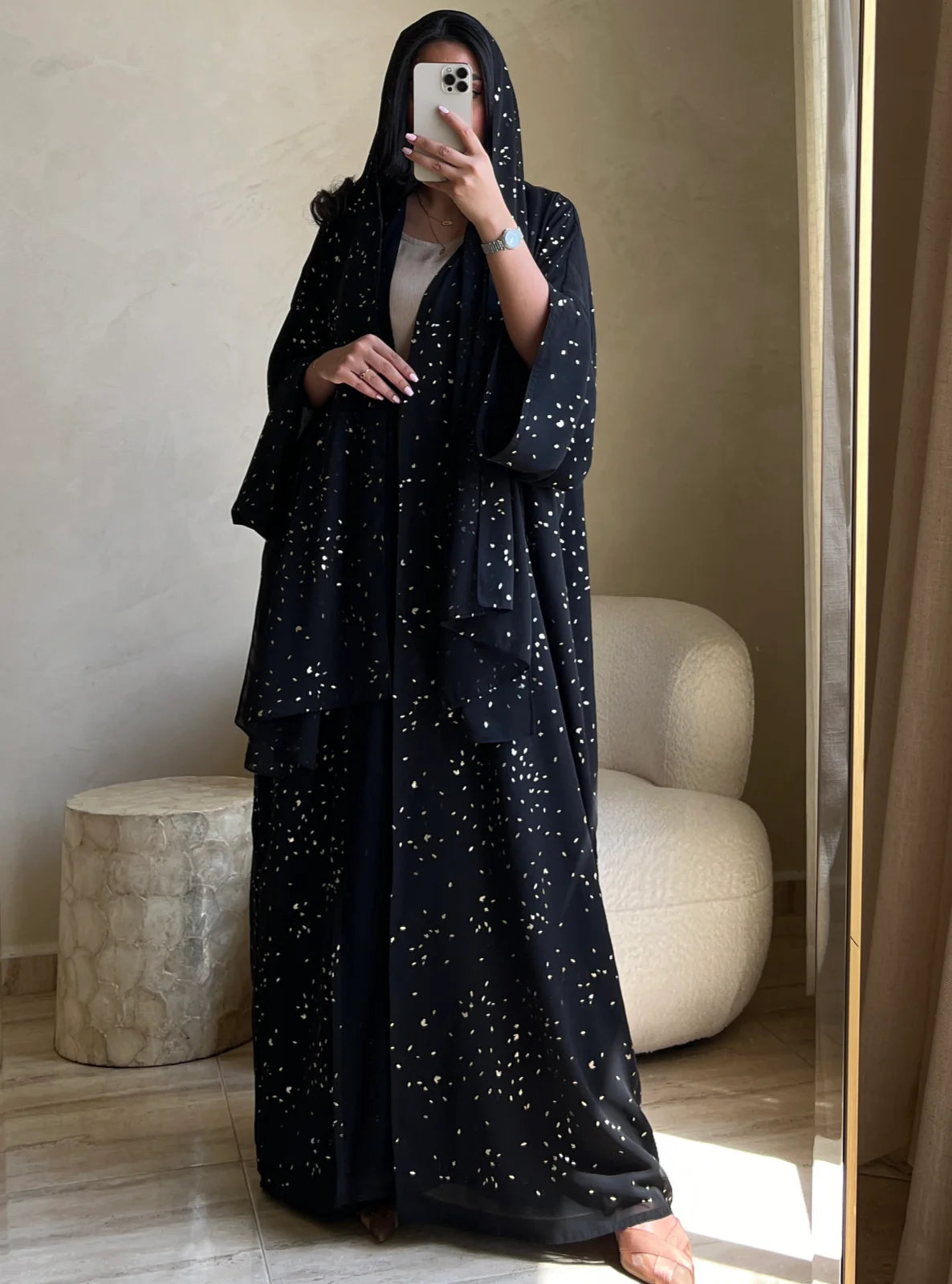 Stardust Abaya in Black & Mini Labubu Abaya (DOLL NOT INCLUDED)