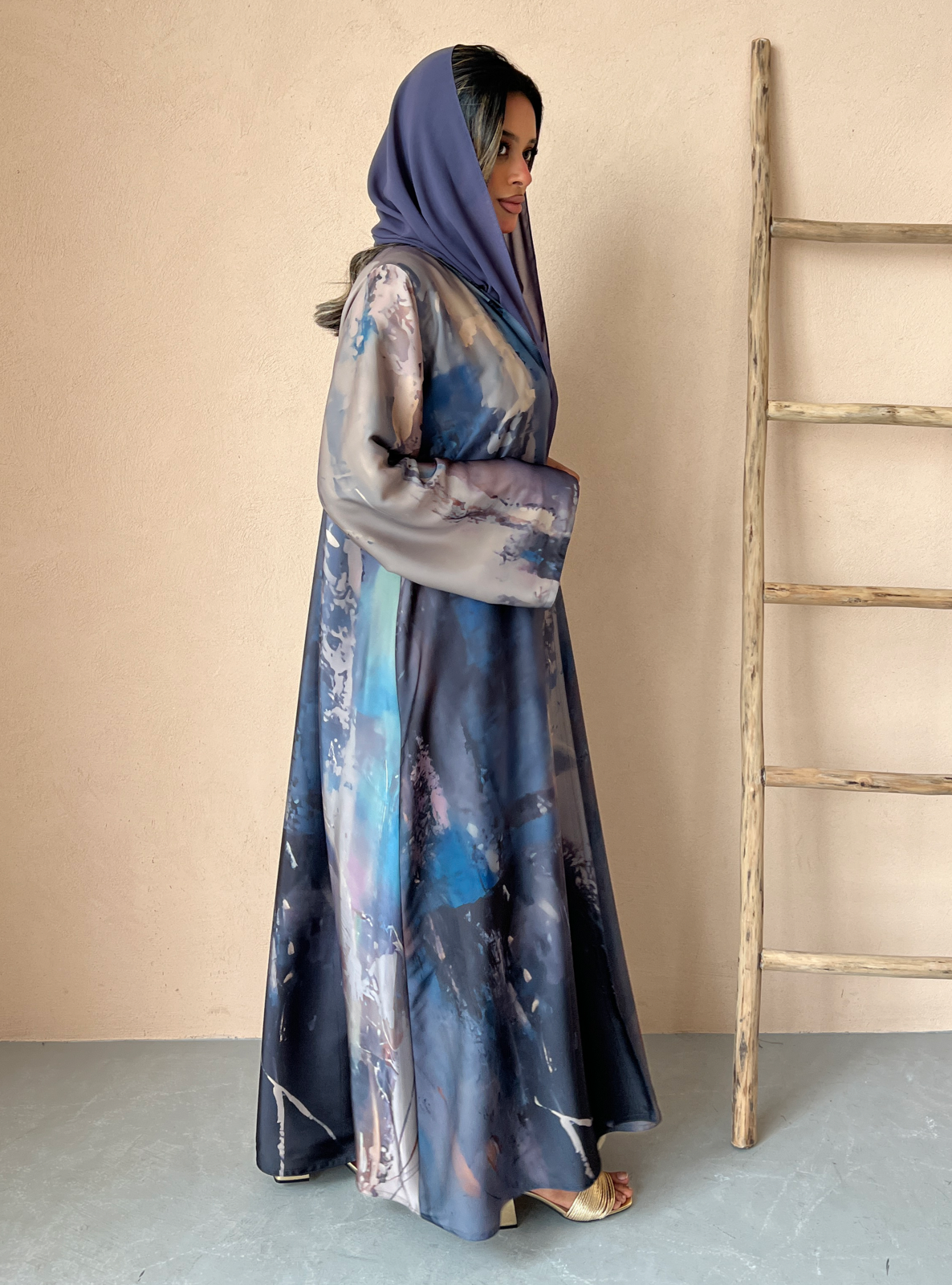 MEI530 - Aurora Abaya in Stormy Blue