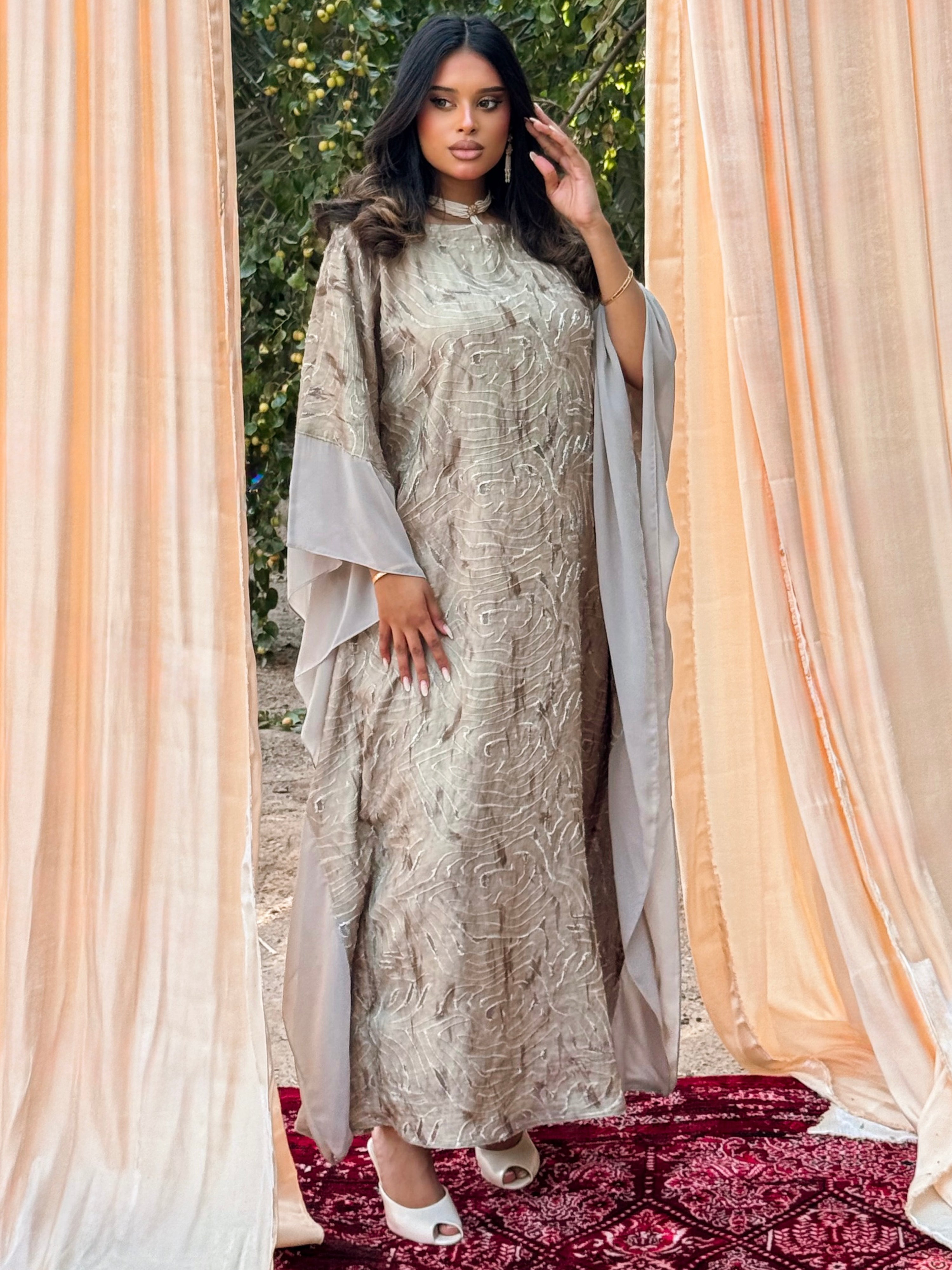 MEI699 - Etherea Jalabiya in Sahara Taupe