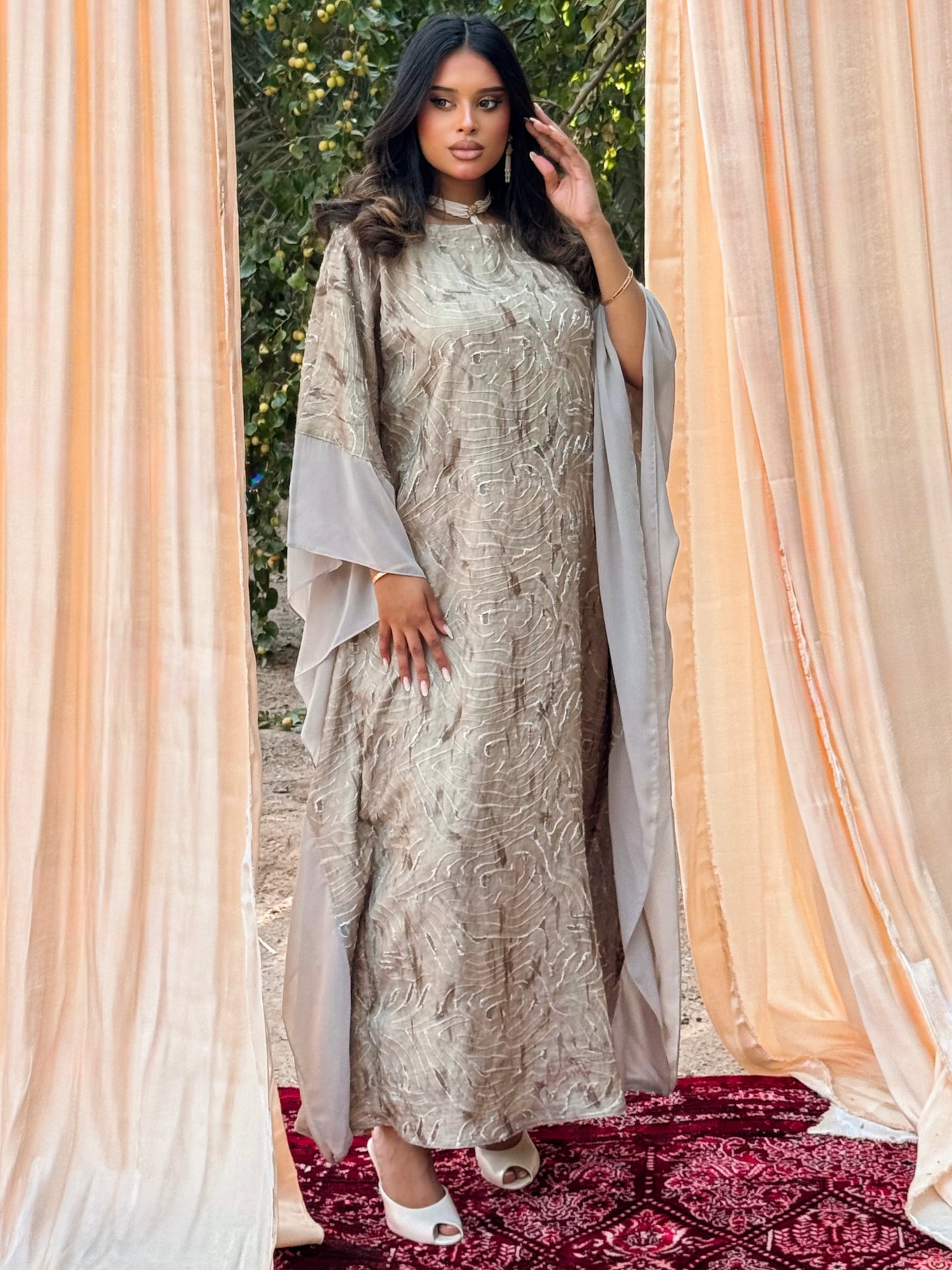 MEI699 - Etherea Jalabiya in Sahara Taupe