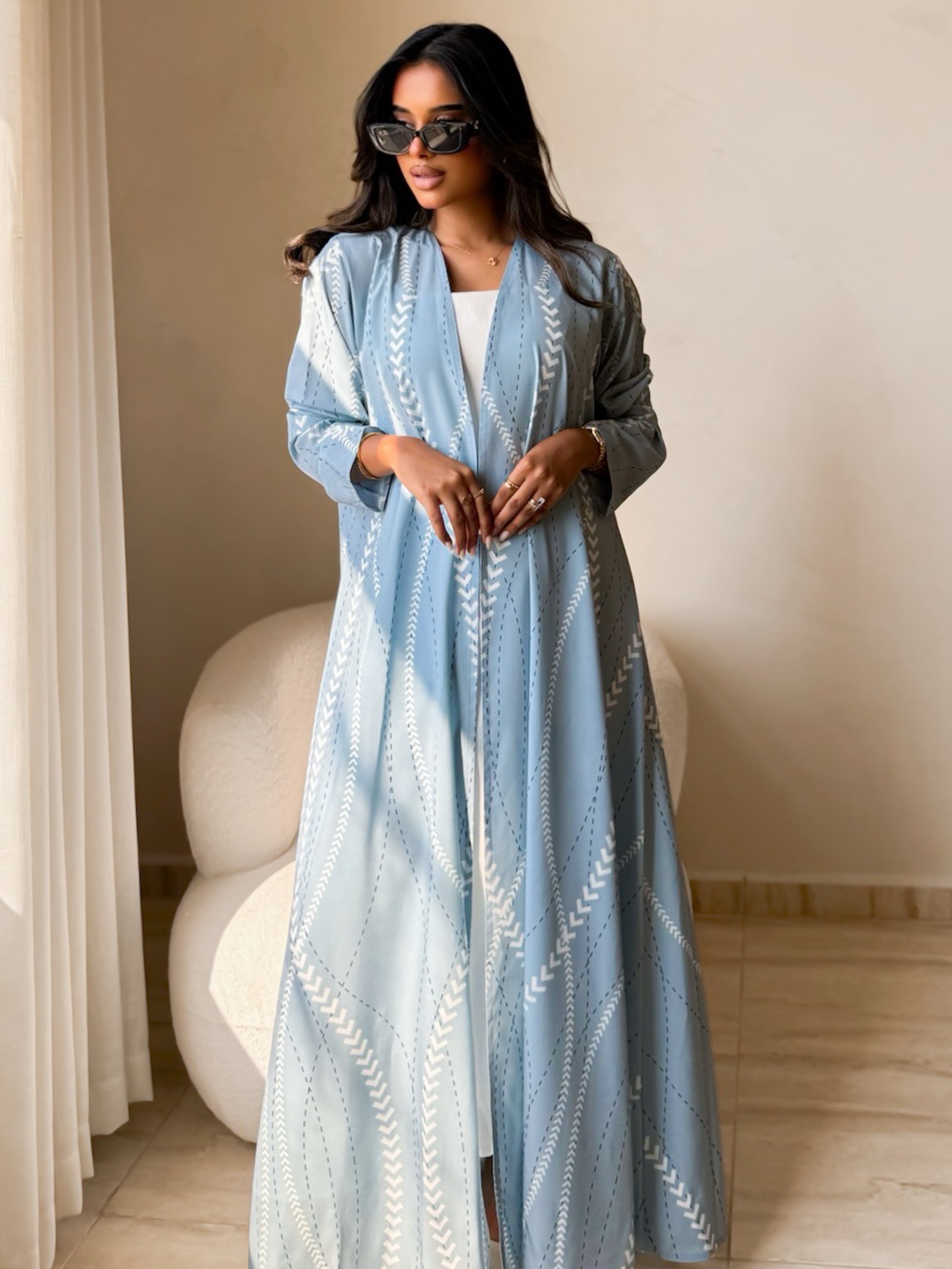 MEI639 - Linea Abaya in Light Blue