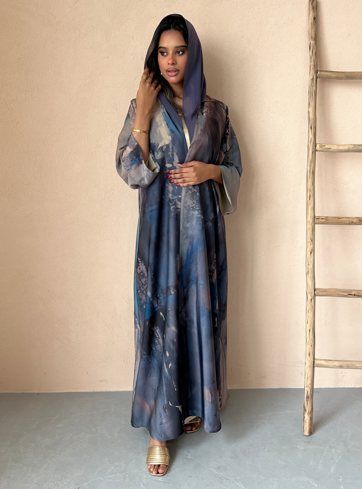 MEI530 - Aurora Abaya in Stormy Blue