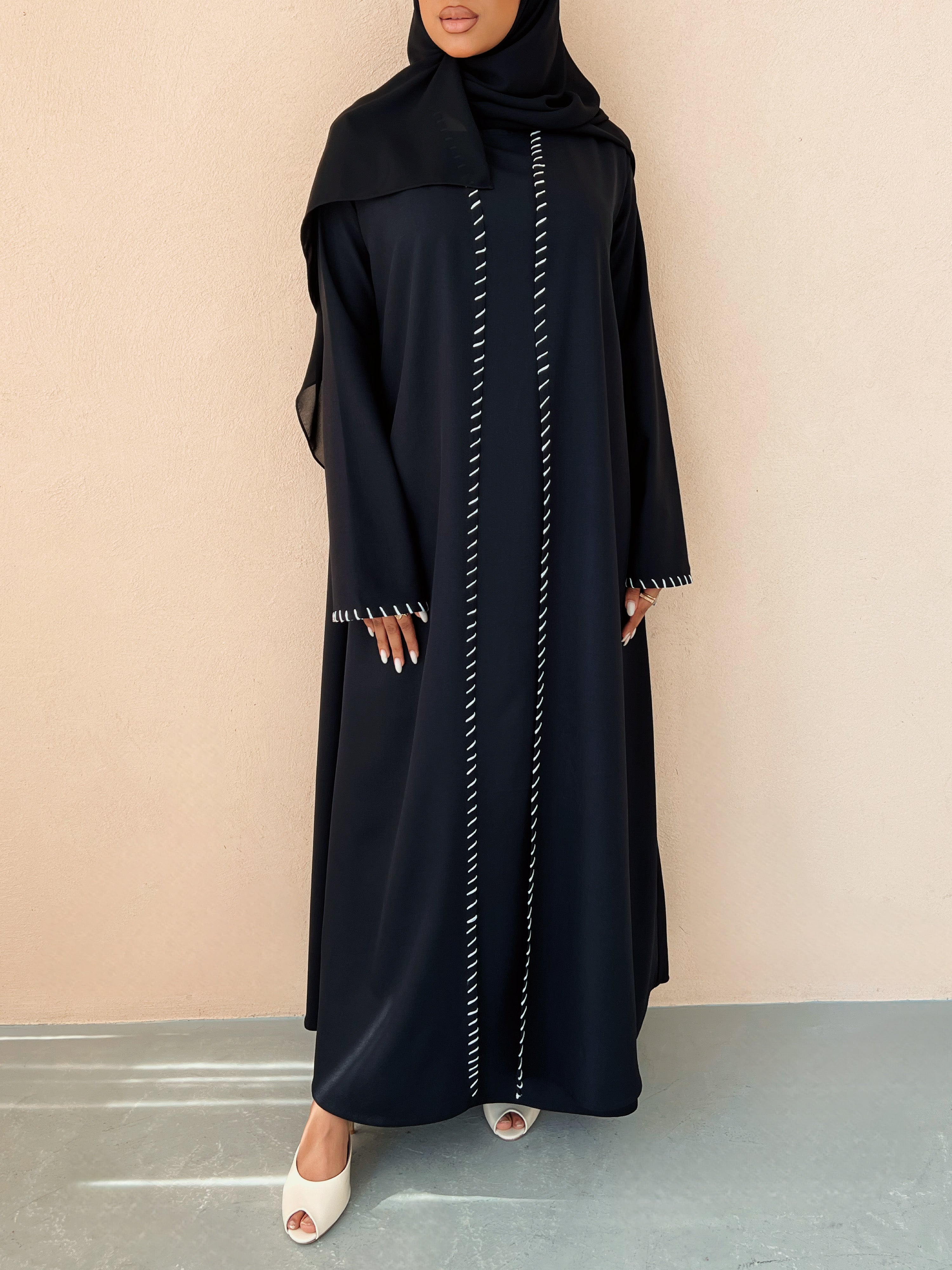 MEI638 - Black Embroidered 3 Piece Set